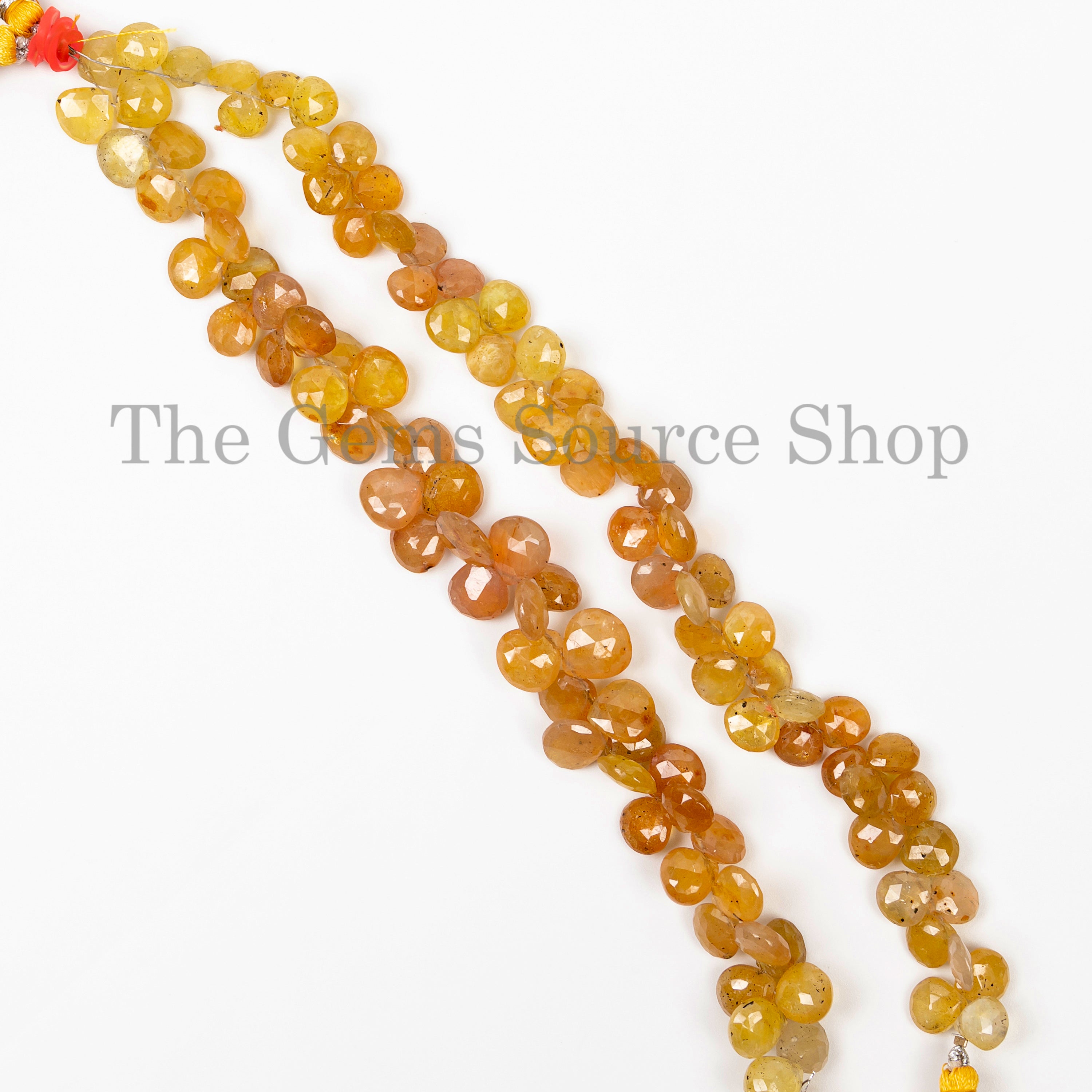 Yellow Sapphire Faceted Heart Beads, Heart Shape Sapphire Beads, Natural Sapphire Beads for Jewelry Making. TGS-5052