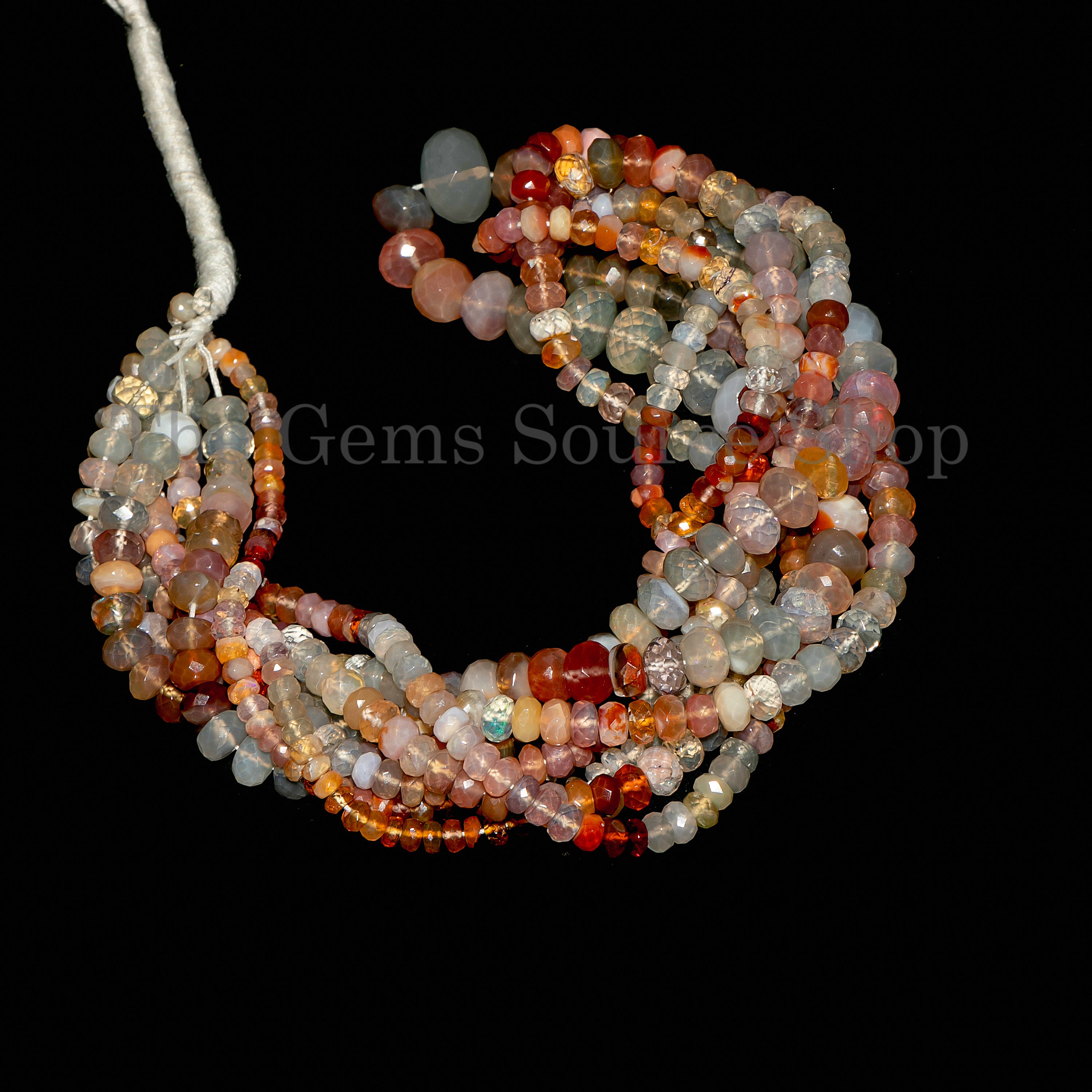 Mexican Fire Opal Faceted Rondelle Beads, Fire Opal Beads For Jewelry, TGS-5034