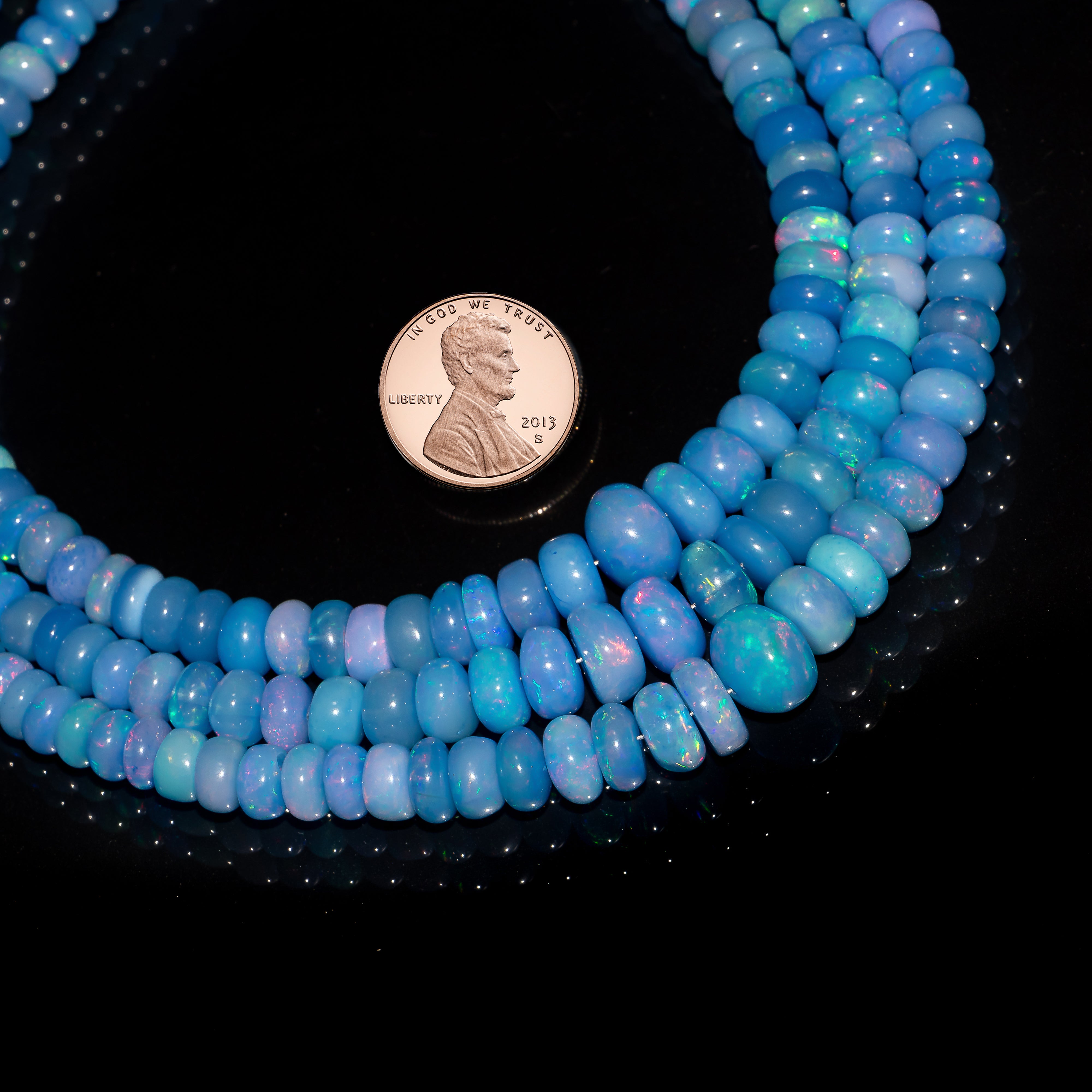 5.5-8 mm Lavender Opal Plain Rondelle Beads TGS-4641