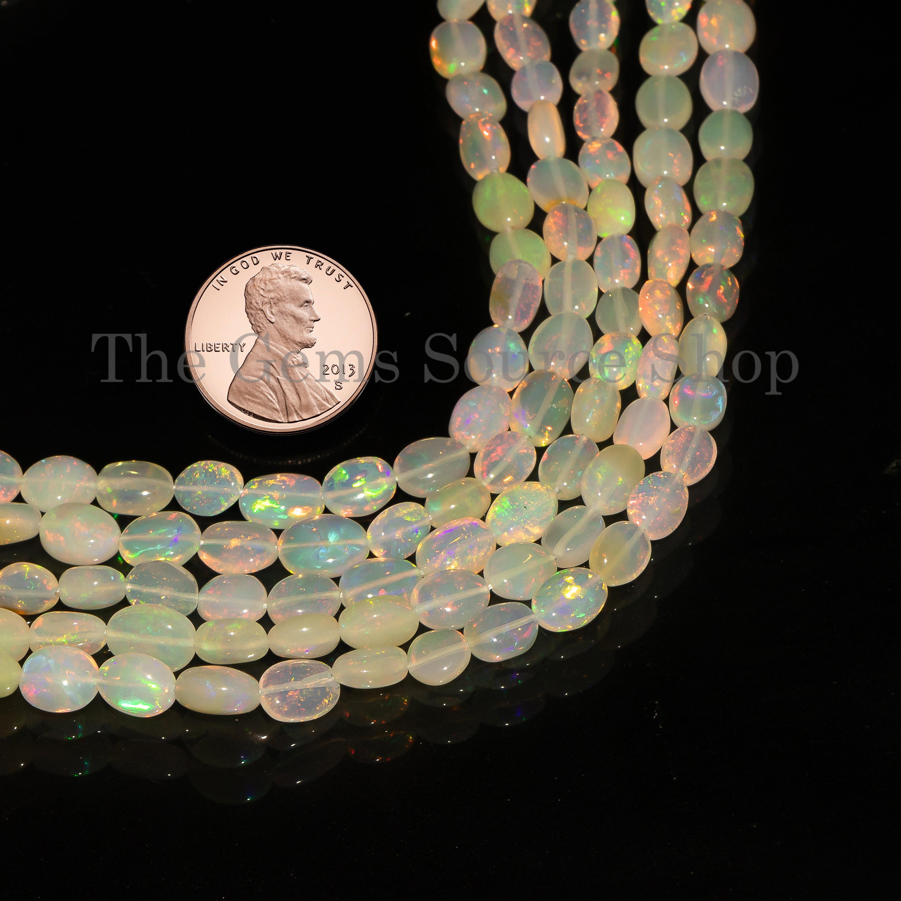 100% Natural Ethiopian Opal Smooth Oval Gemstone Beads TGS-4668