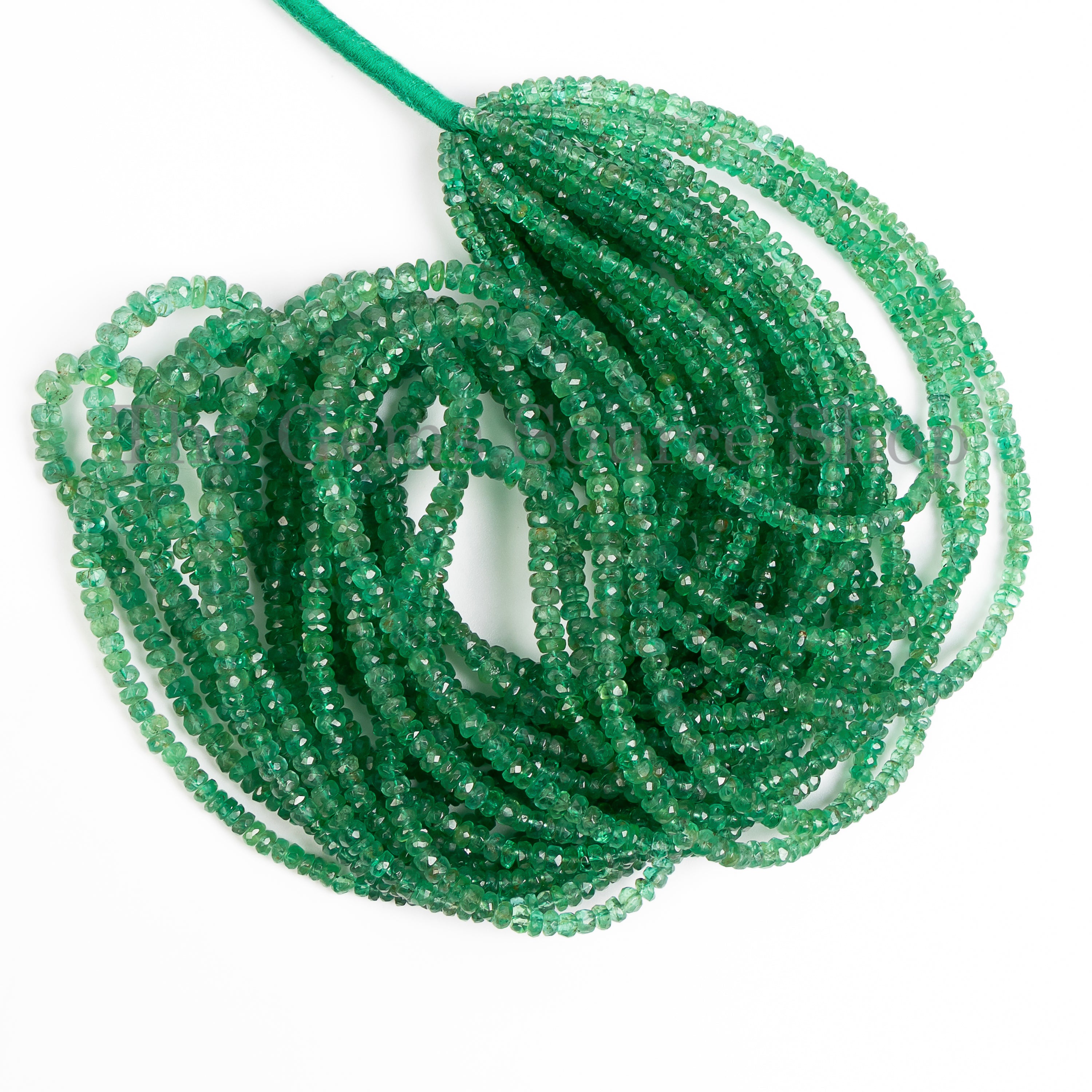 3-4.5 mm Rare Emerald Faceted Rondelle Beads For Jewelry Making TGS-5015