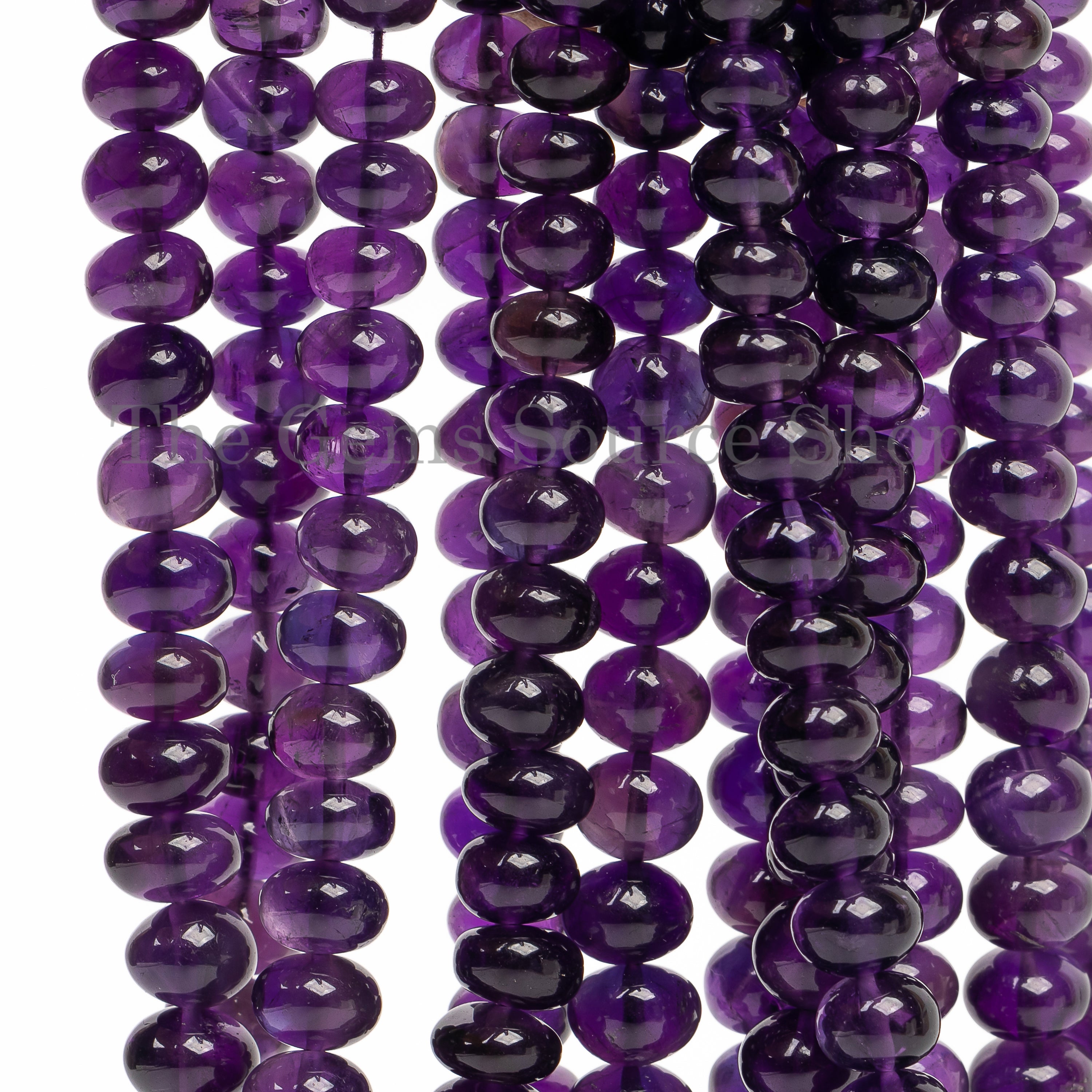 6-9mm Amethyst Plain Rondelle Beads Amethyst Rondelle Beads, Plain Amethyst Beads