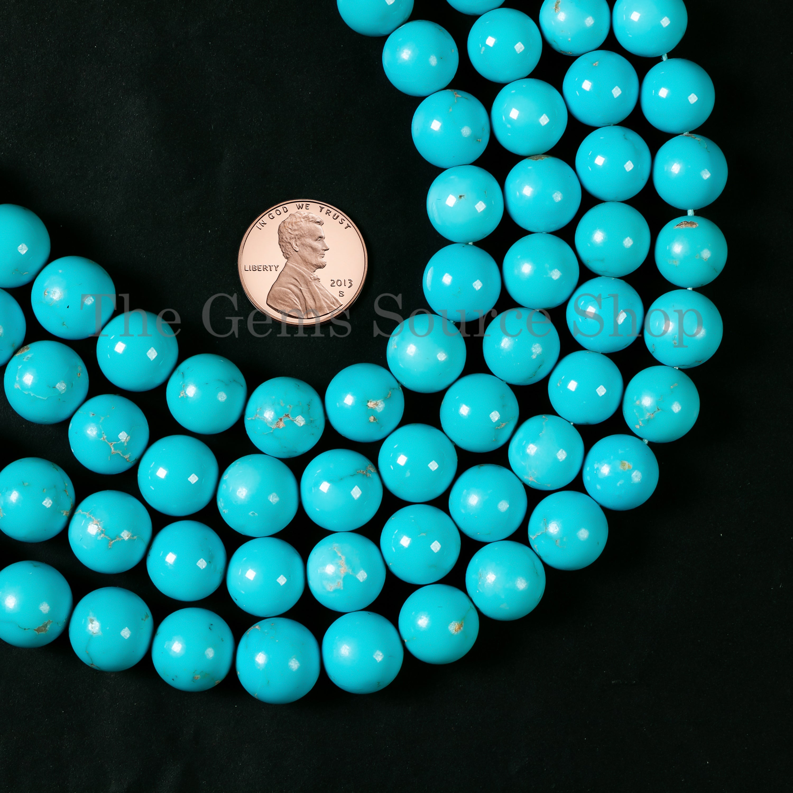 AAA Quality Sleeping Beauty Turquoise Plain Round Shape Beads TGS-4943