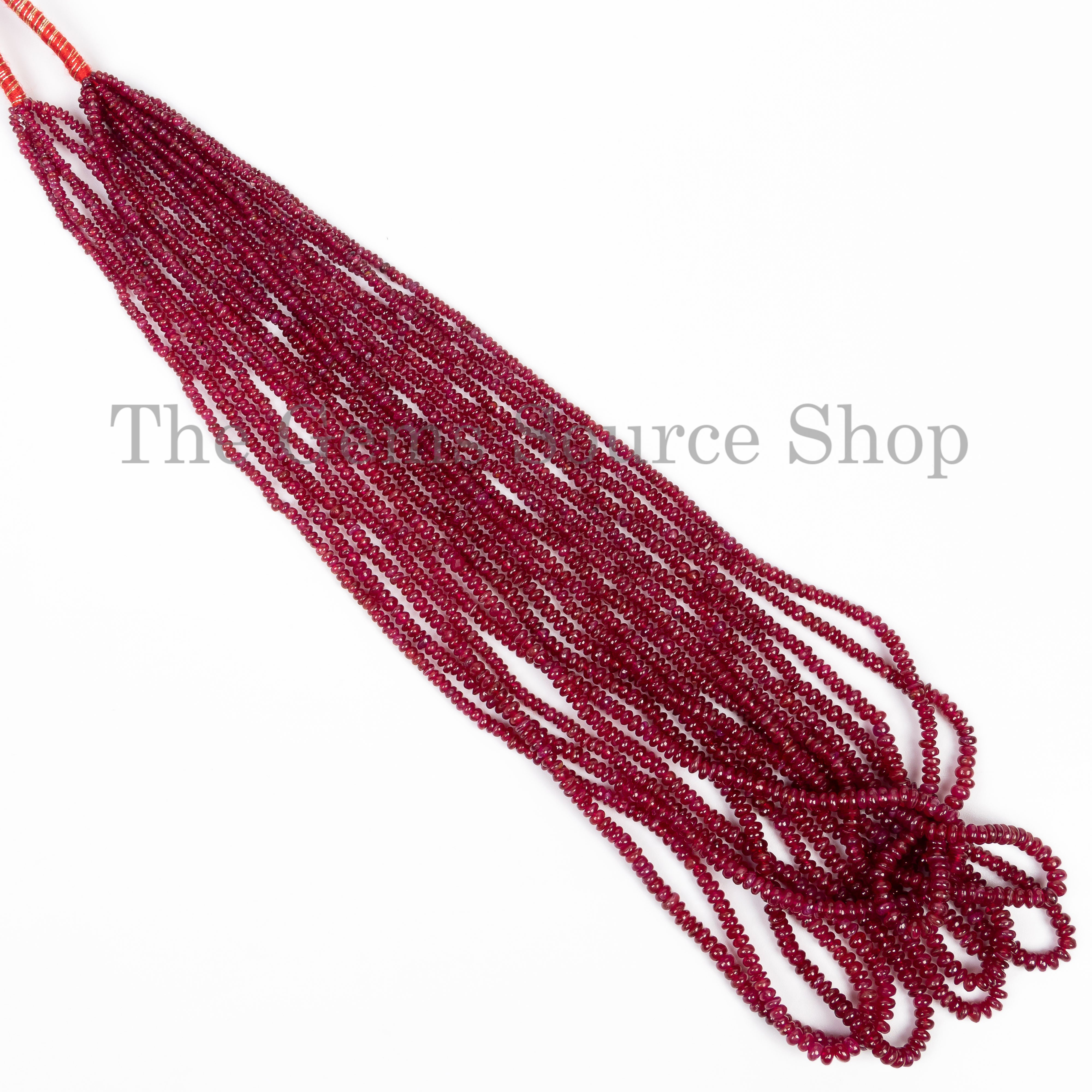 2-3mm Longido Ruby Smooth Rondelle Beads Strand For Jewelry Making