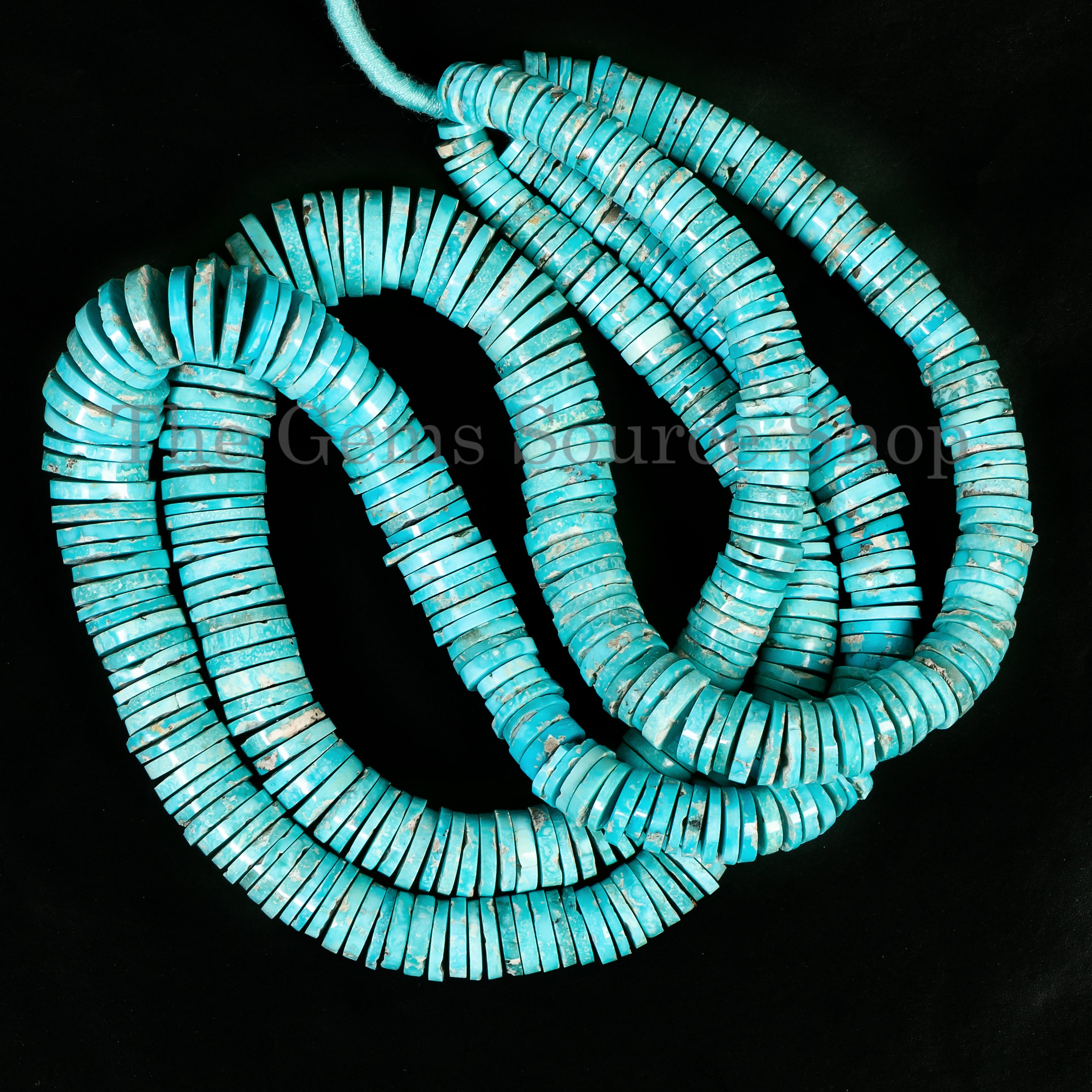 Sleeping Beauty Turquoise Tyre Shape Gemstone Beads TGS-4936