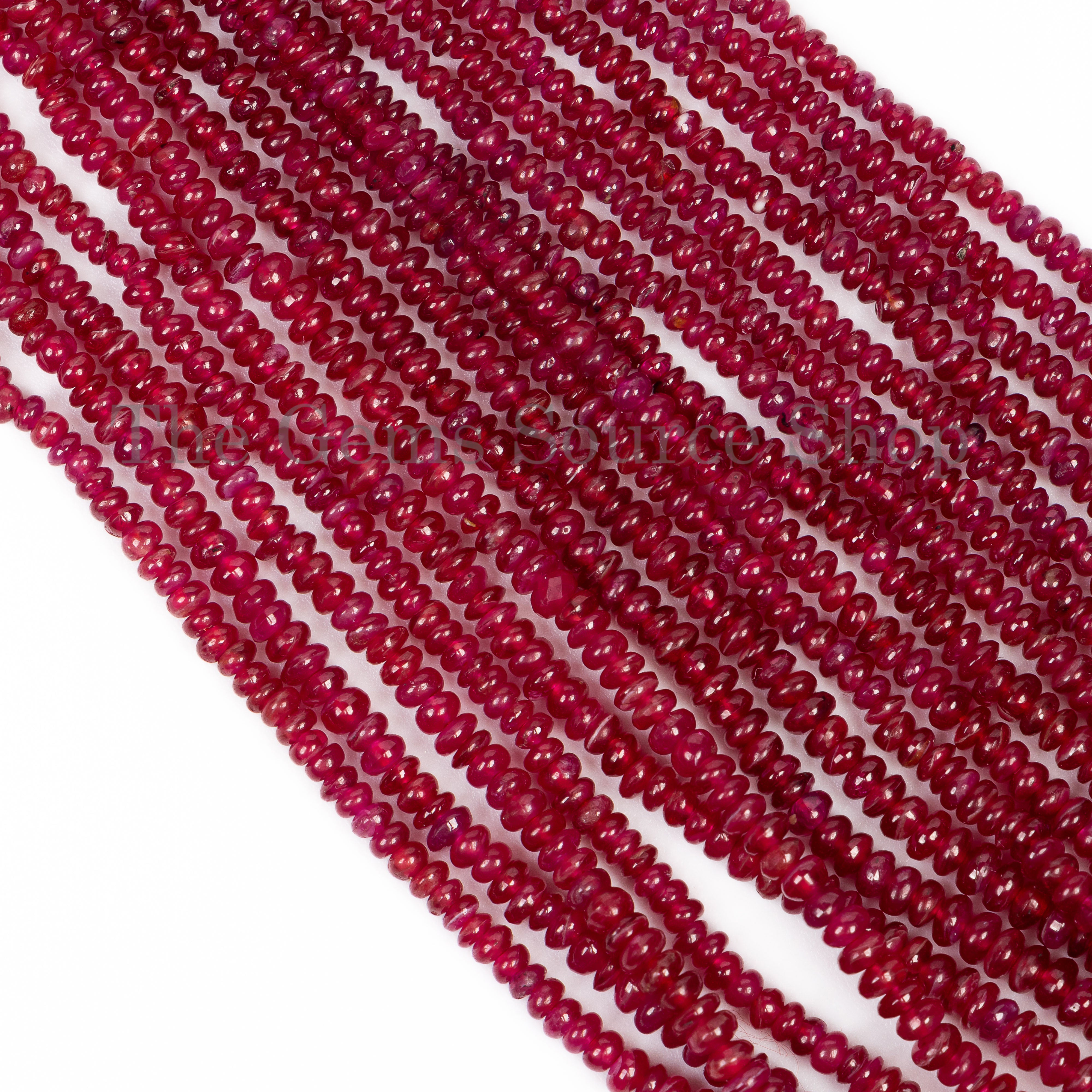 2-3mm Longido Ruby Smooth Rondelle Beads Strand For Jewelry Making