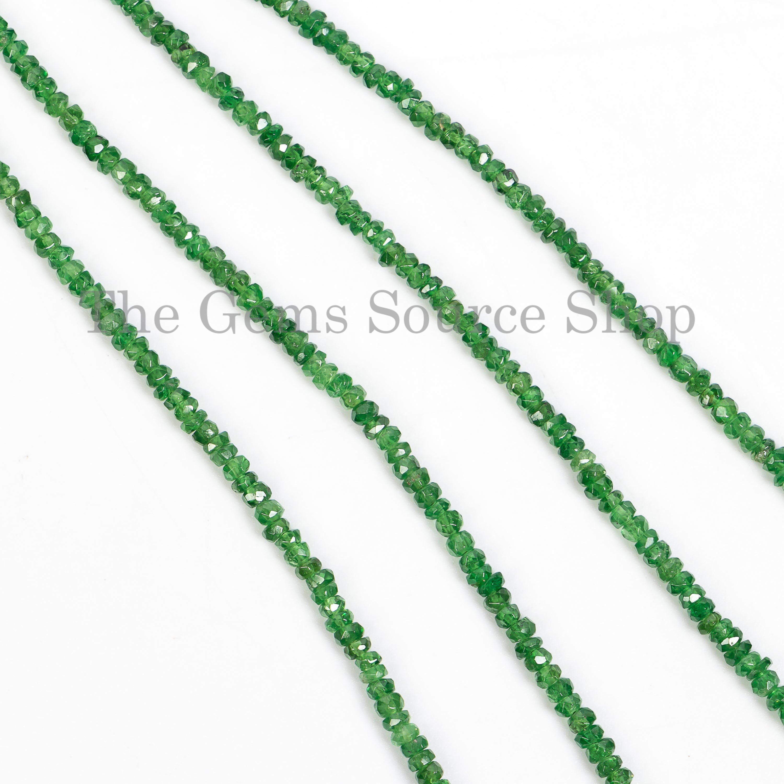 2.50-3MM Natural tsavorite faceted rondelle shape beads TGS-4826