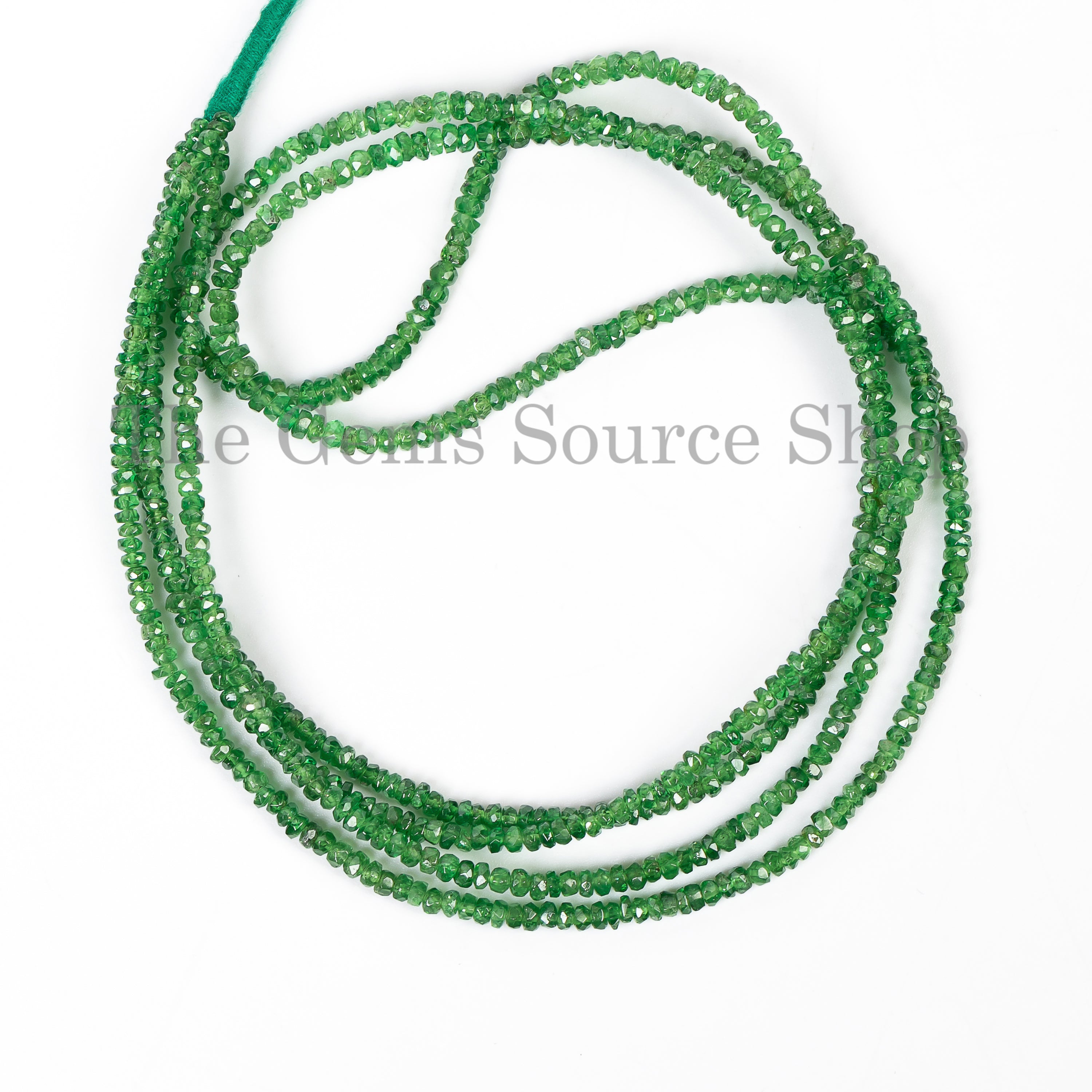 2.50-3MM Natural tsavorite faceted rondelle shape beads TGS-4826