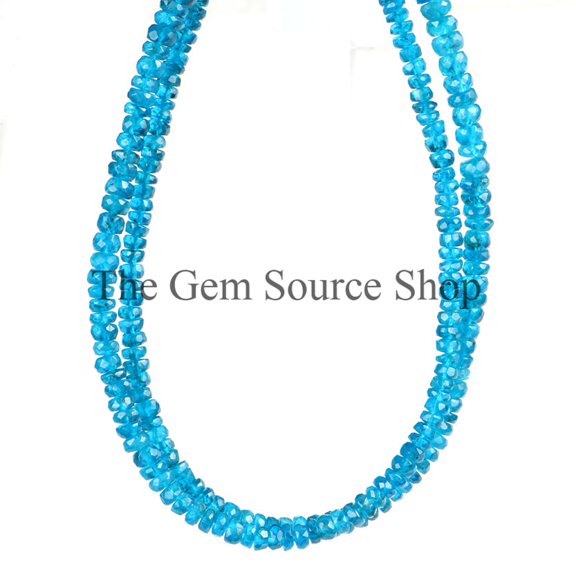 Neon Apatite Faceted Rondelle Shape Beaded Necklace TGS-2392