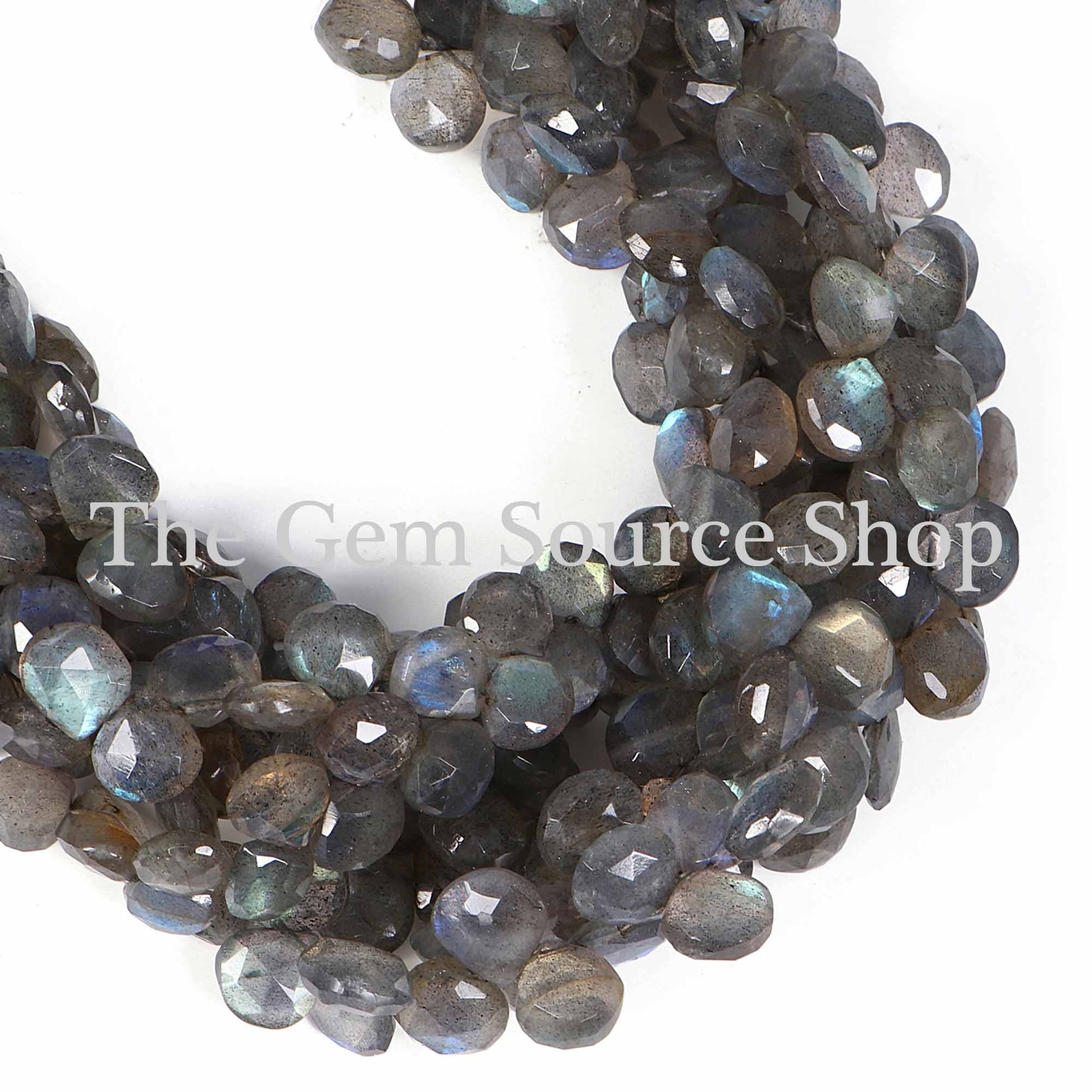 Natural Labradorite Beads, Labradorite Faceted Beads, Labradorite Heart Shape Beads, Wholesale Beads