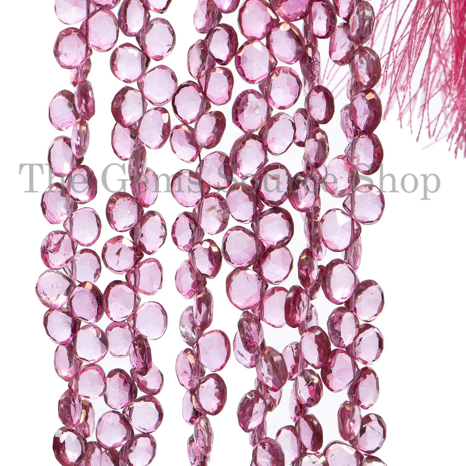 Pink Mystic Topaz Faceted Heart Briolette, Gemstone Beads, Craft Loose Beads