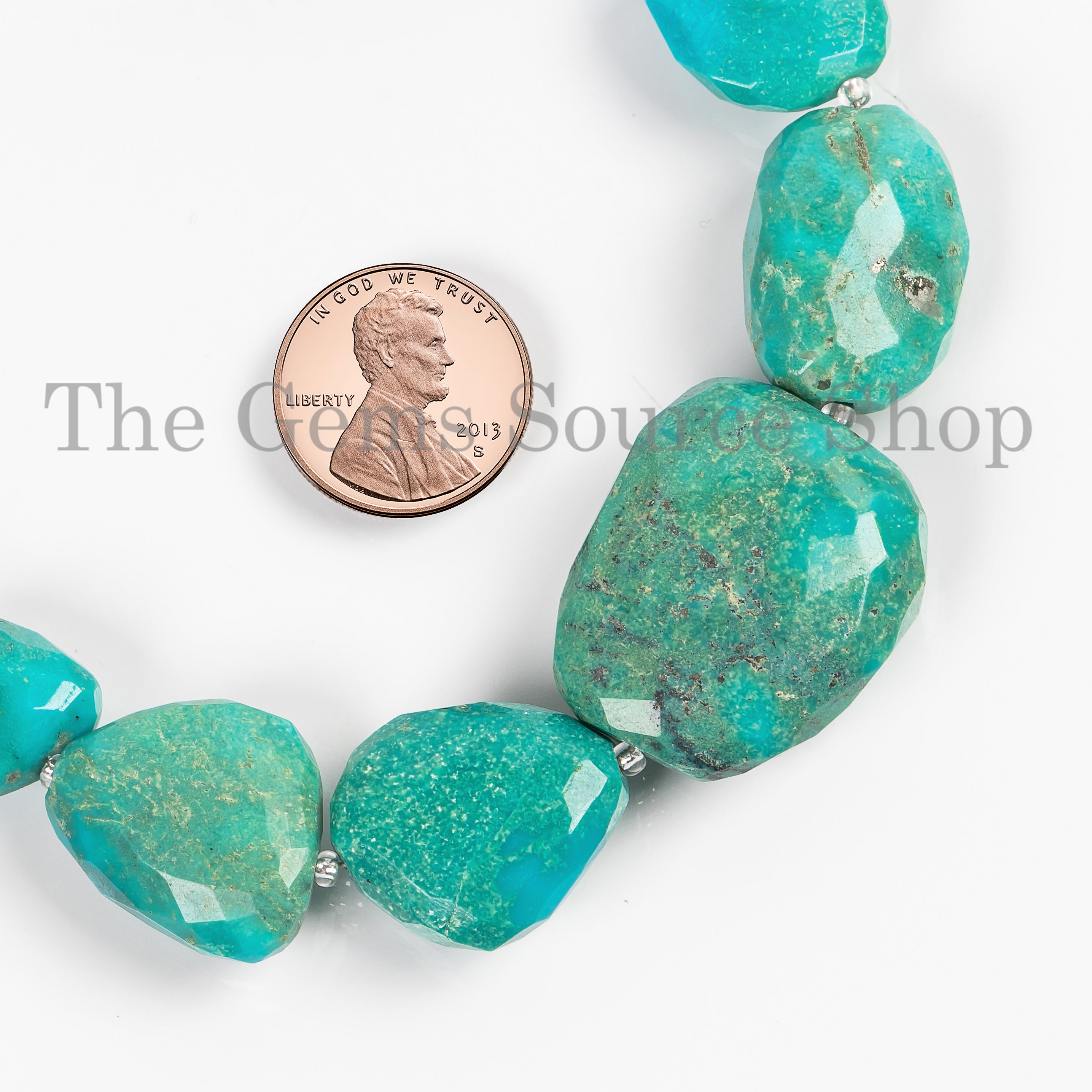 Turquoise Beads, Turquoise Faceted Nugget Shape, Turquoise Gemstone