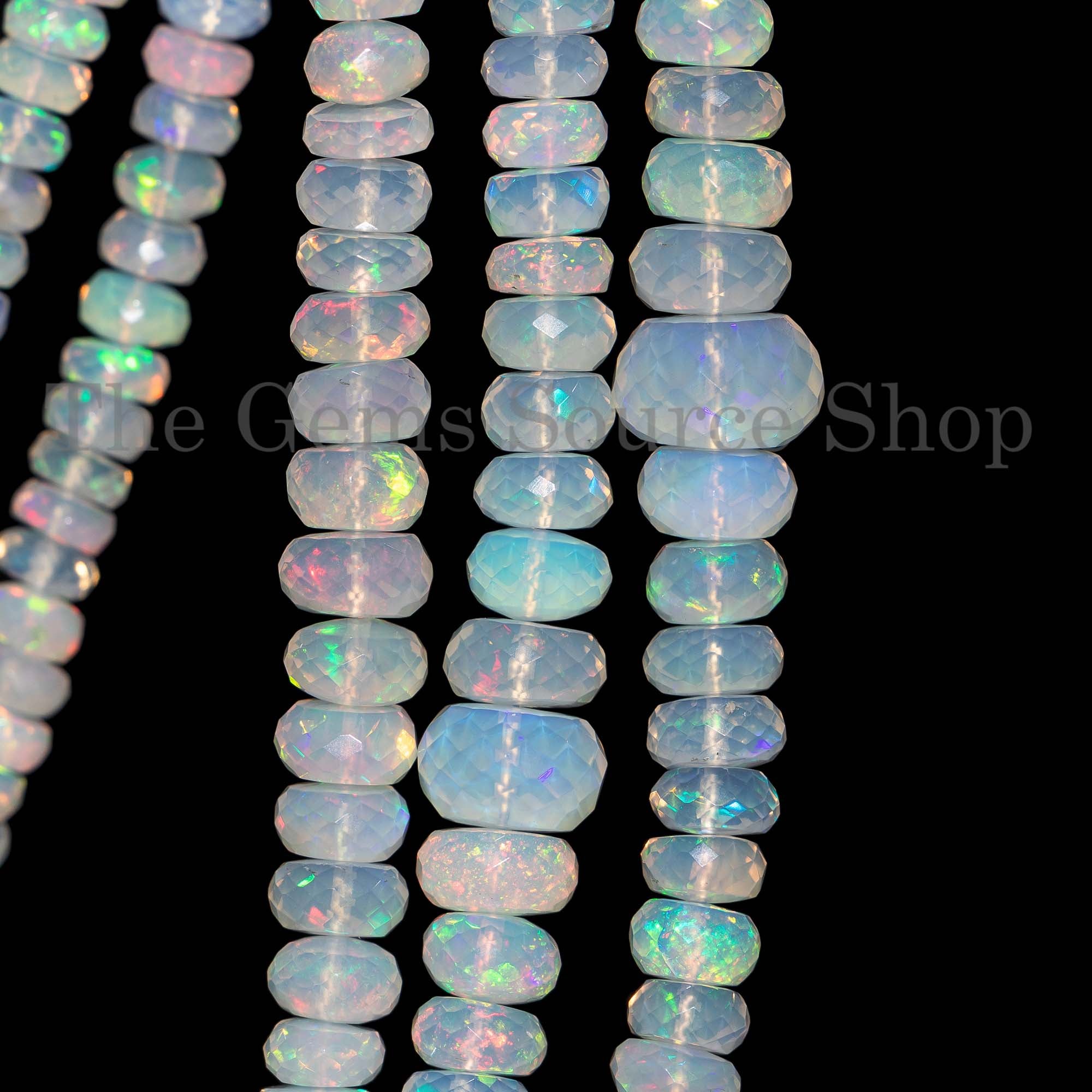 5-8mm Top Quality Ethiopian Opal Beads, Natural Opal Faceted Beads, Fire Opal Rondelle Beads, Opal Gemstone Beads, Big Size Opal Beads