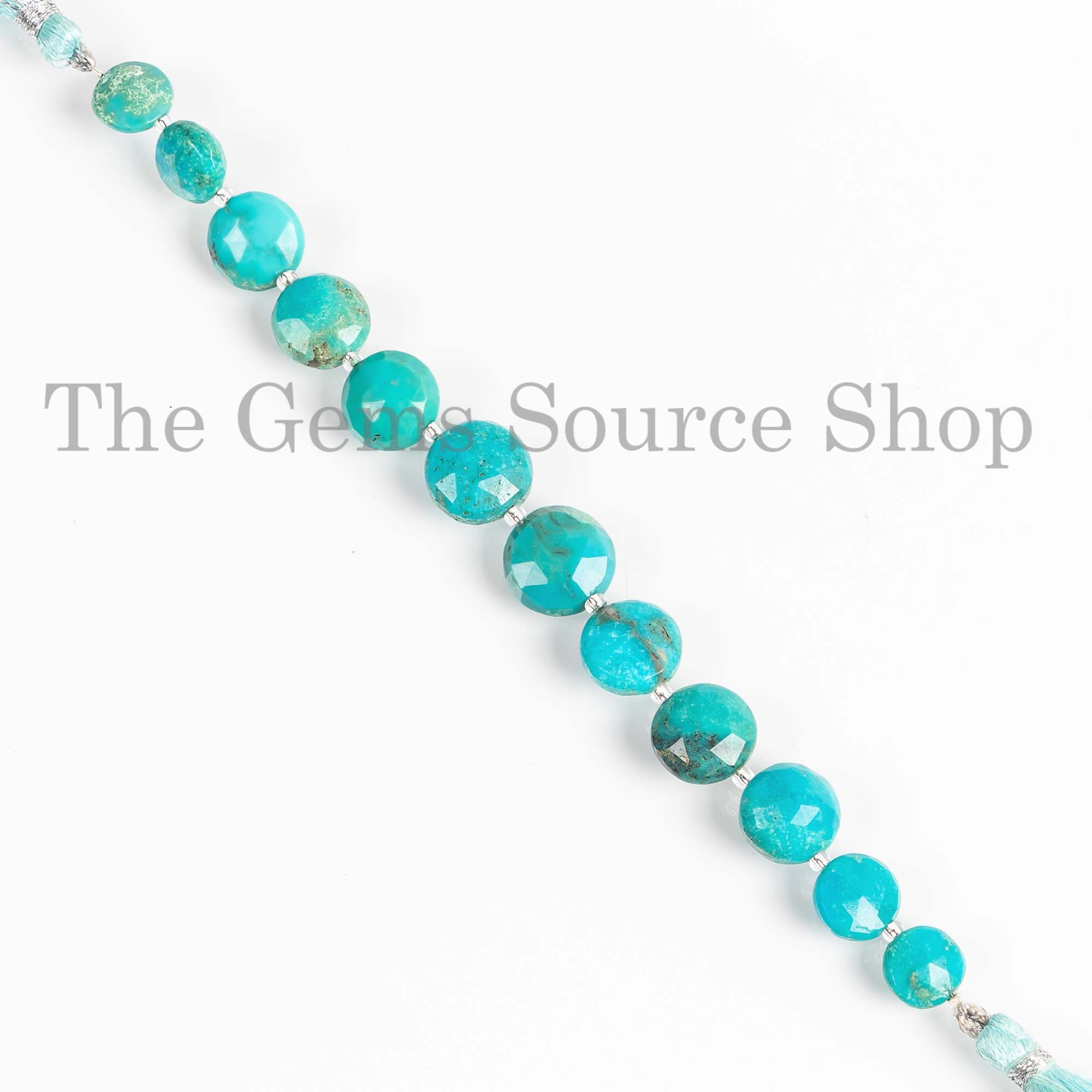 8.5-12mm Arizona Turquoise Coin Briolette, Turquoise Round Coin Beads, Turquoise Faceted Beads, Coin Beads, Beads For Jewelry