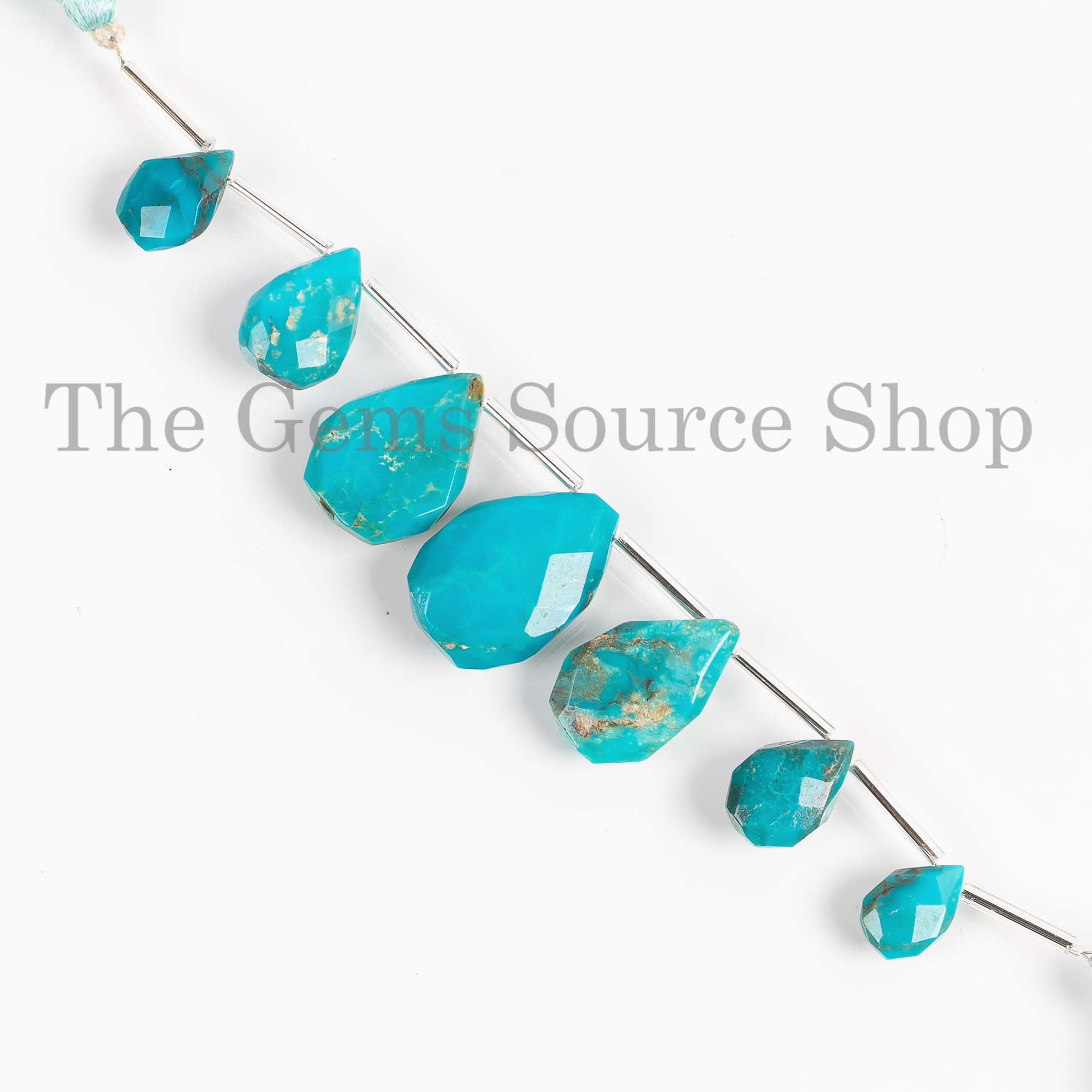 8x12-15x21mm Arizona Turquoise Pear Shape Beads, Turquoise Pear Briolette, Turquoise Faceted Beads, Turquoise Gemstone Jewelry, Beads Strand