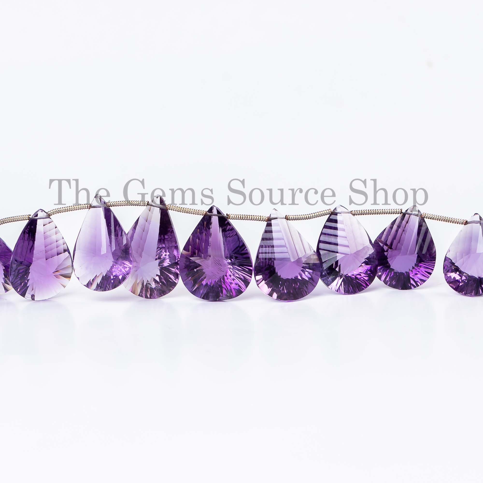 Amethyst Beads, Amethyst Concave Cut Beads, Amethyst Pear Shape Beads, Beads For Jewelry