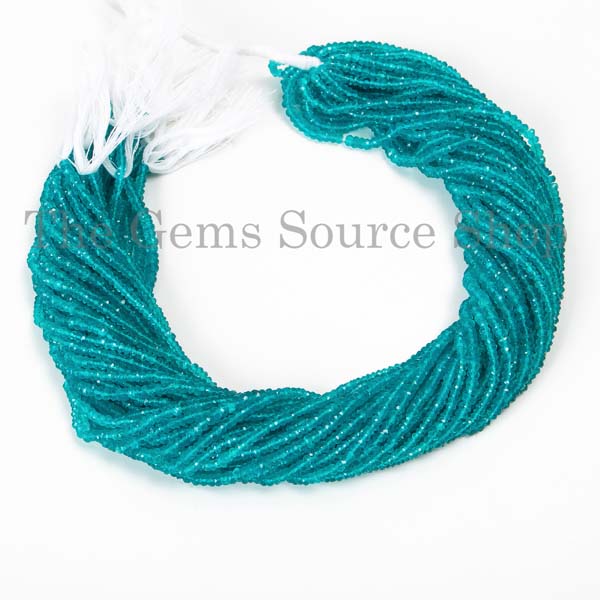 Neon Apatite Faceted Rondelle Beads, Wholesale Beads, Rondelle Beads, Gemstone Beads