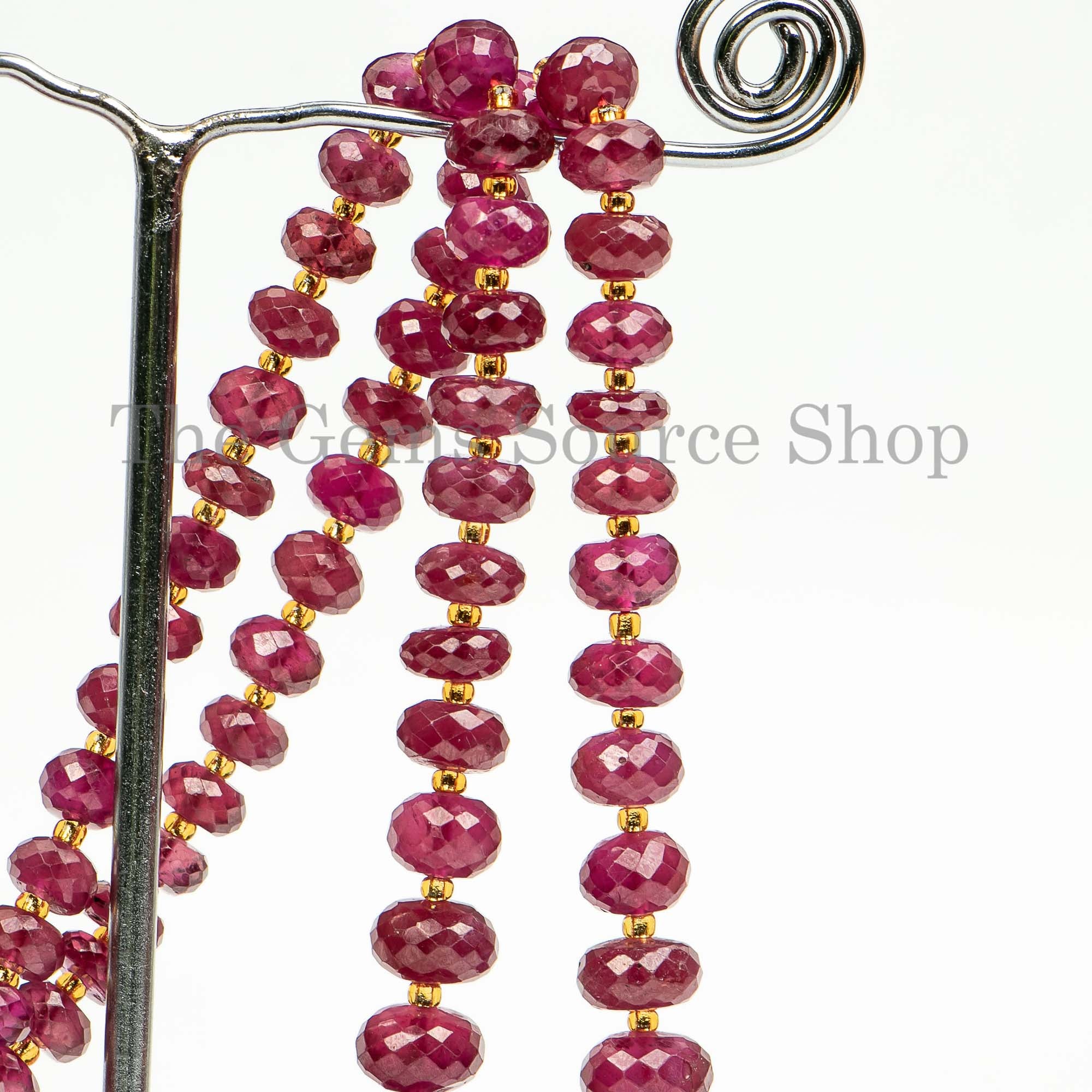 Natural Ruby Rondelle Beads, 5-9mm Ruby Beads, Ruby Rondelle Beads, Gemstone Rondelle Beads