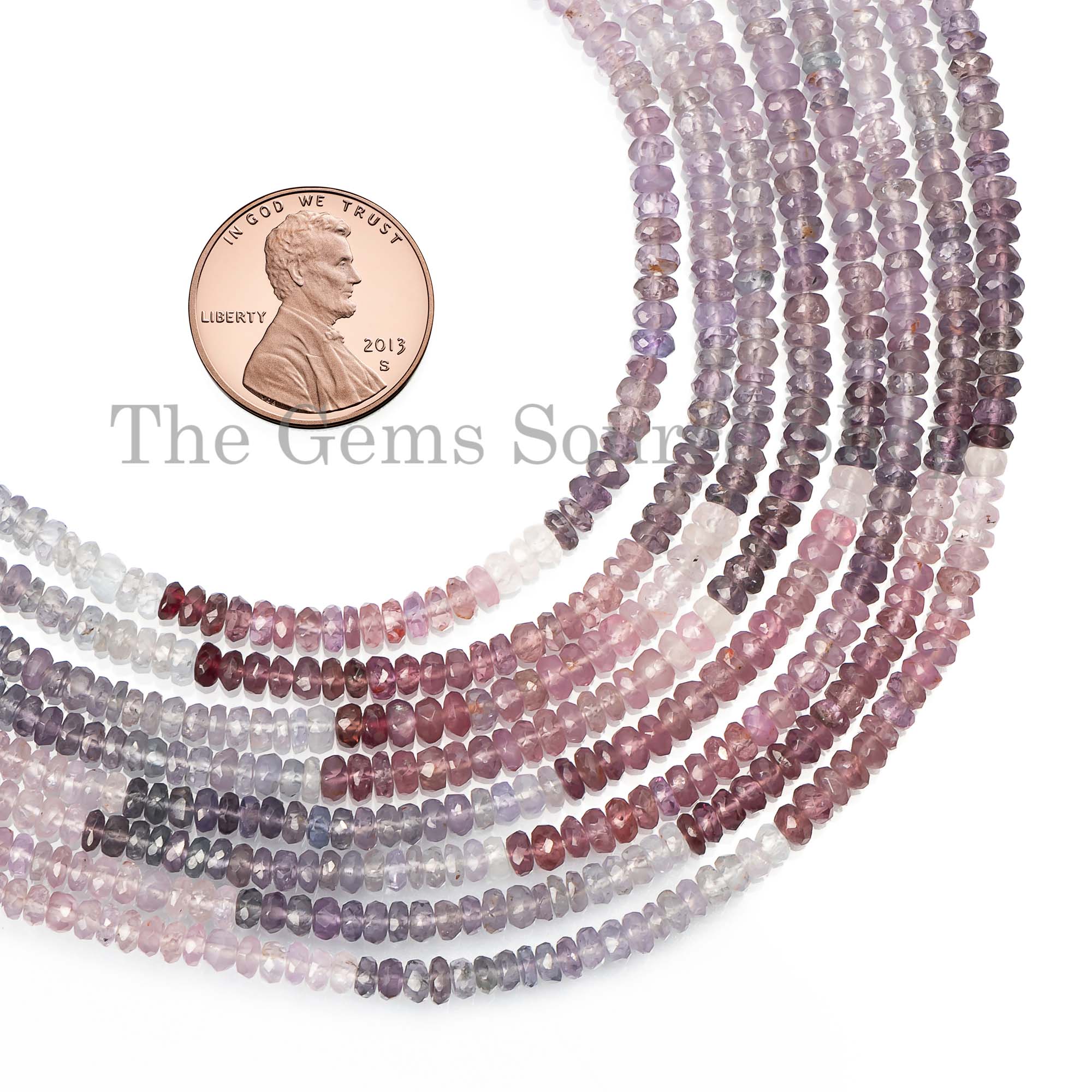 Lavender Blue Spinel Beads, 3-3.50mm Spinel Faceted Beads, Lavender Spinel Rondelle Beads, Faceted Spinel Gemstone Beads,
