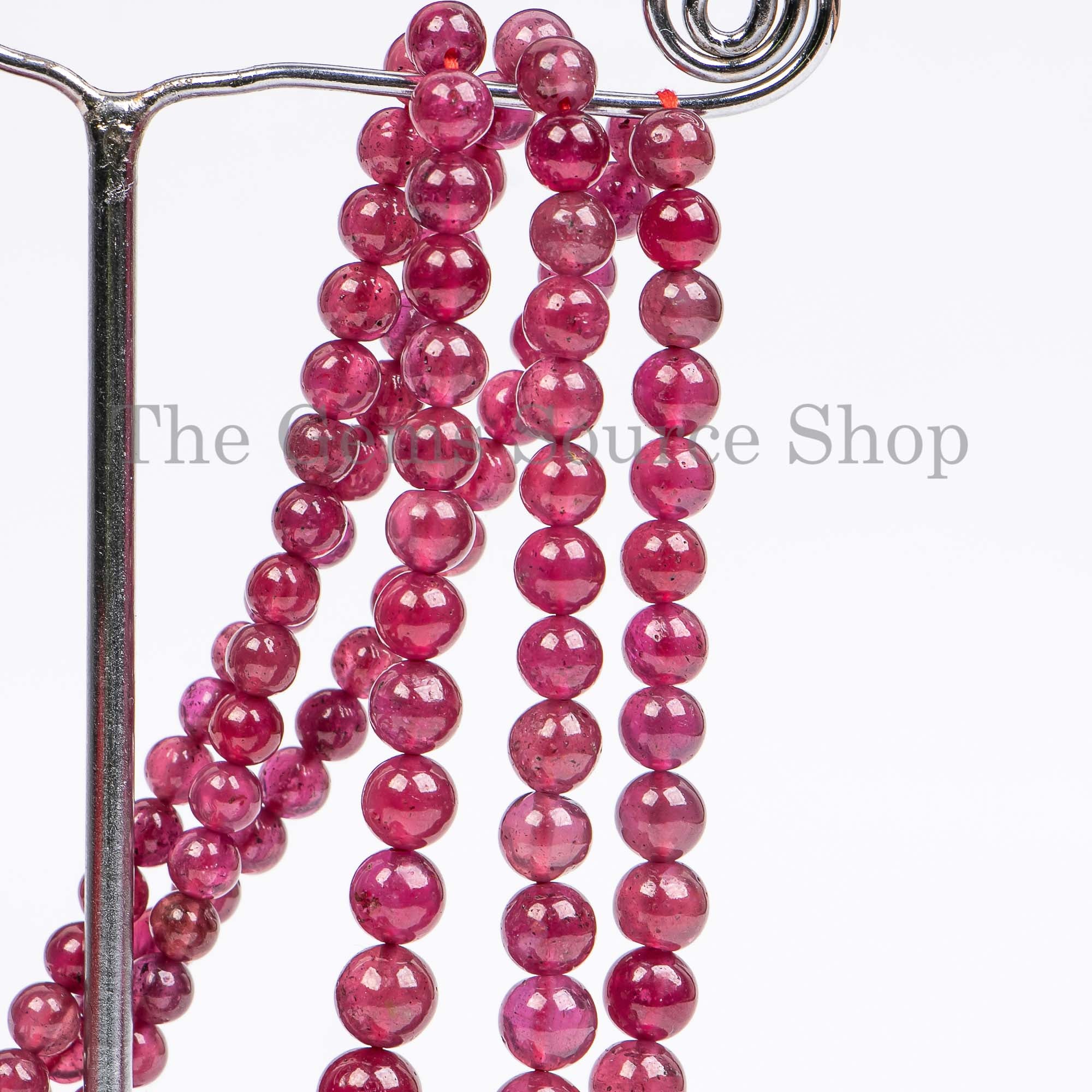 Natural Ruby Smooth Round Shape Beads, Plain Ruby Gemstone Beads, Wholesale Beads