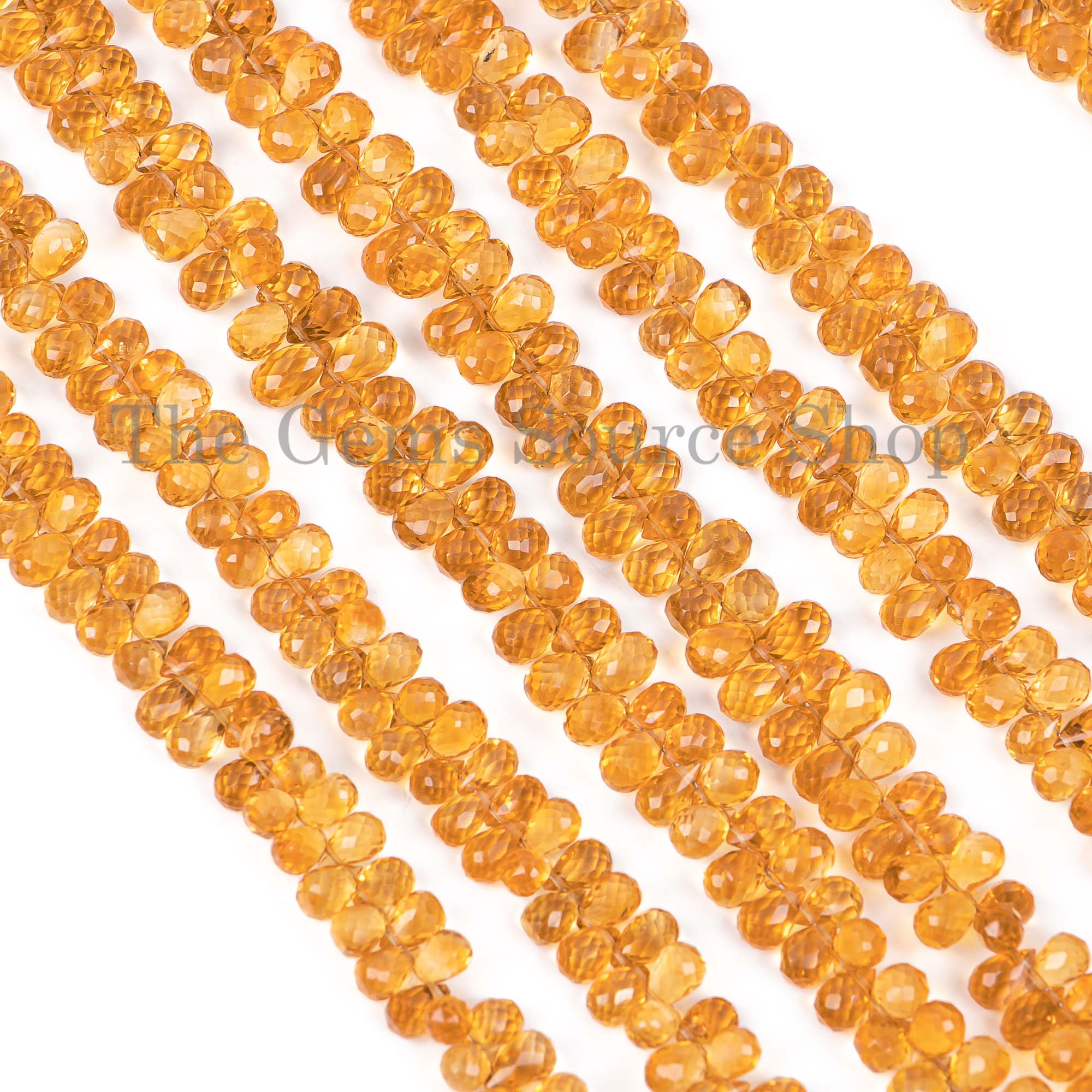 Natural Citrine Beads, Citrine Faceted Drop Shape Beads, Citrine Briolette, Wholesale Beads
