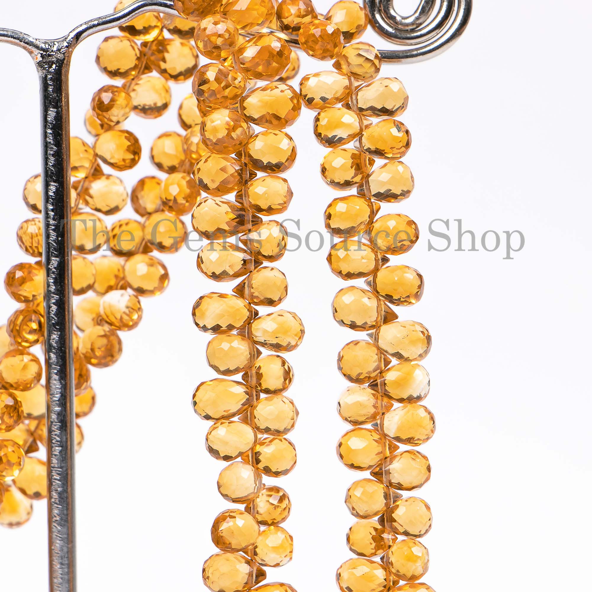 Natural Citrine Beads, Citrine Faceted Drop Shape Beads, Citrine Briolette, Wholesale Beads