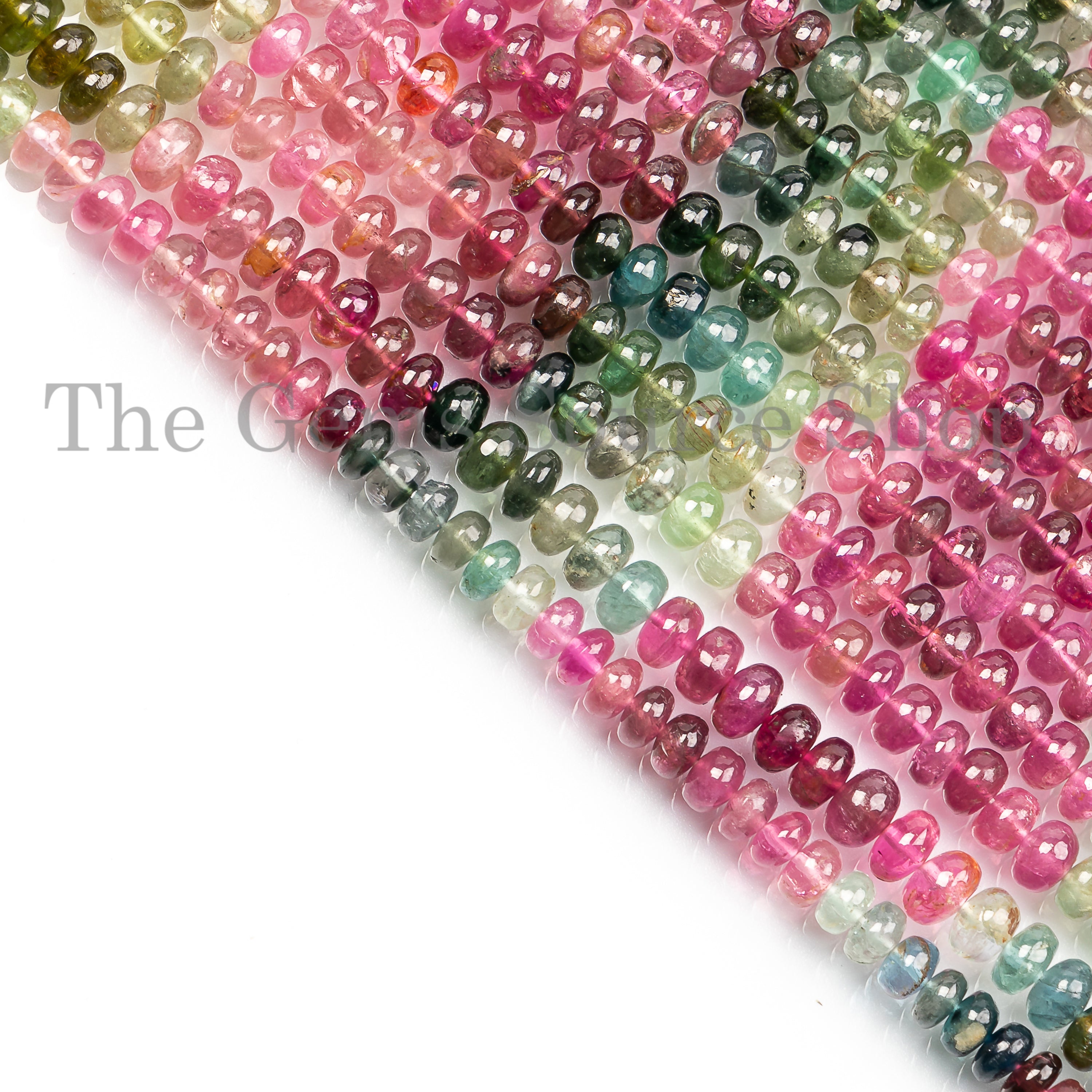 Natural Multi Tourmaline Plain Rondelle .40mm Center Drilled Beads Wholesale jewelry making beads