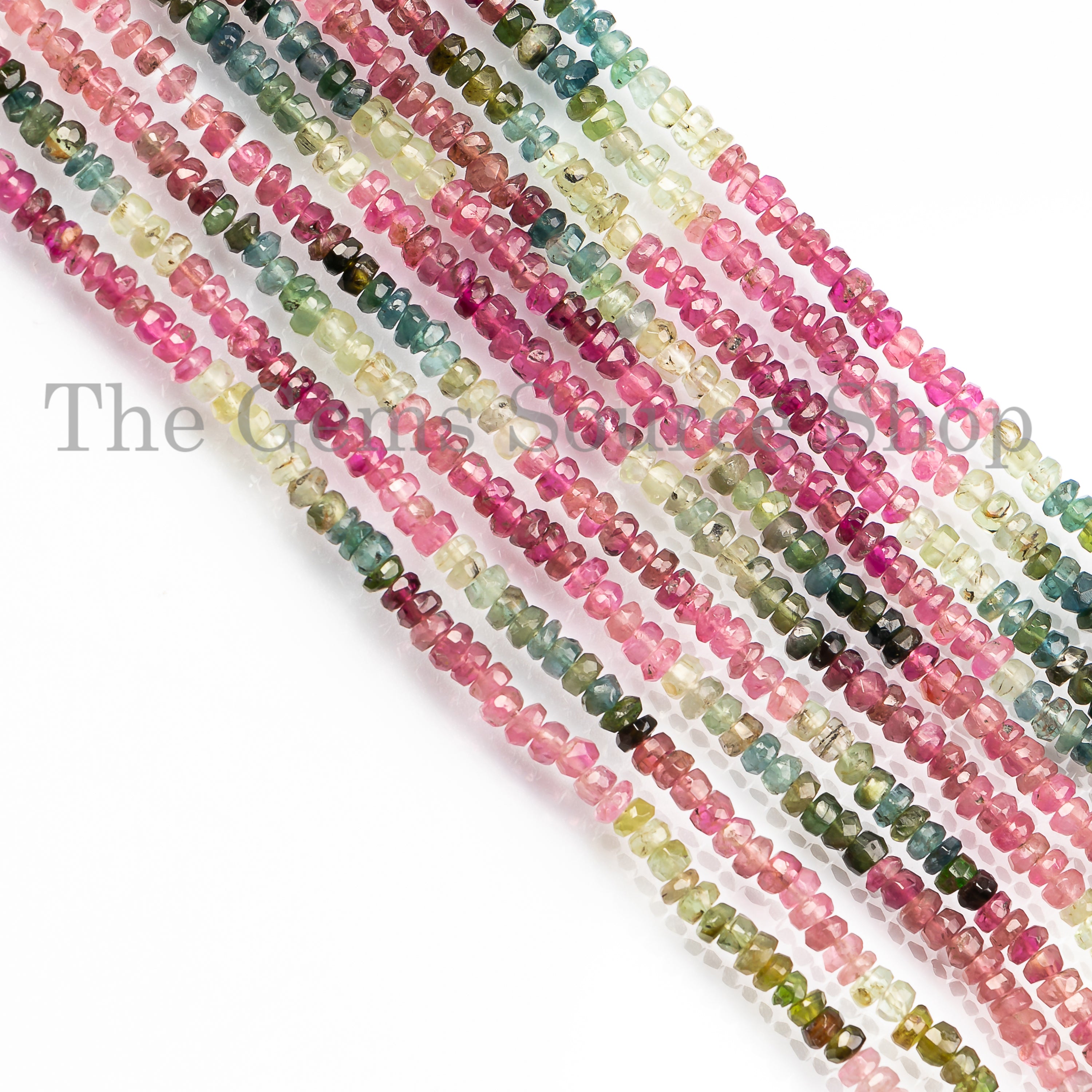Wholesale Lot Of 3-3.5mm Multi Tourmaline Beads, Multi Tourmaline Faceted Beads, Tourmaline Rondelle Shape Beads