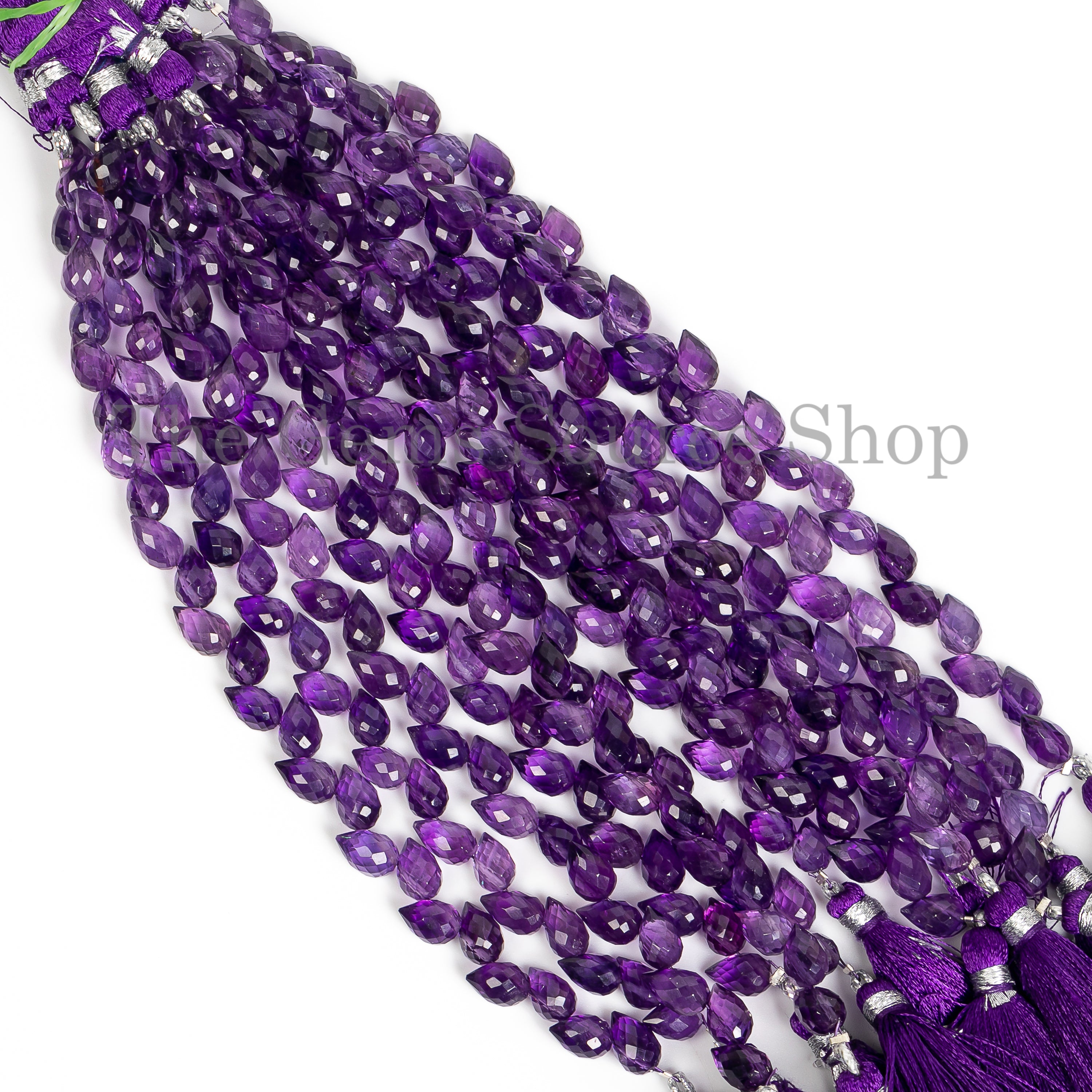 Natural African Amethyst Briolette Drops Side Drill Beads TGS-4905