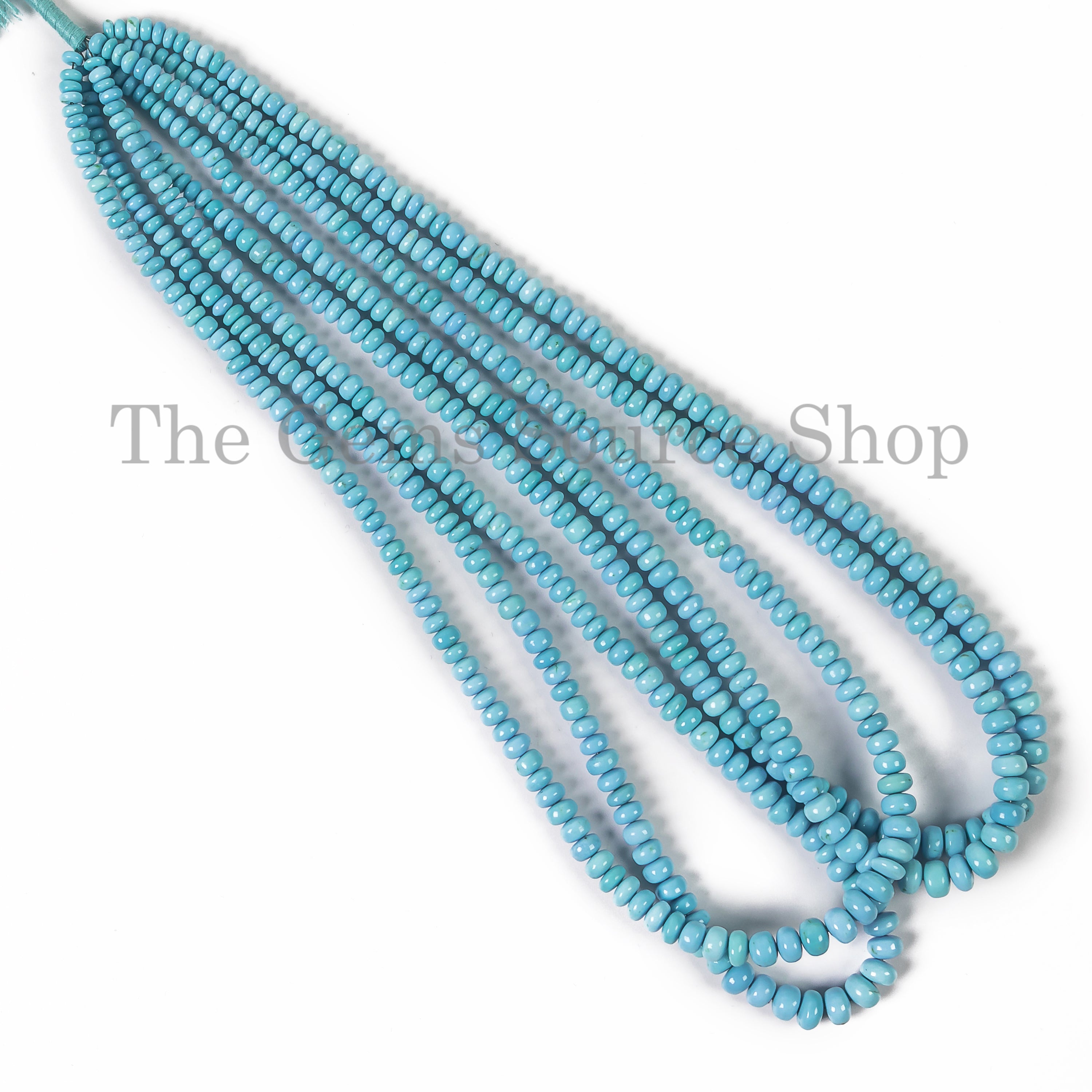 3-6 mm Sleeping Beauty Turquoise Smooth Rondelle Beads TGS-4535
