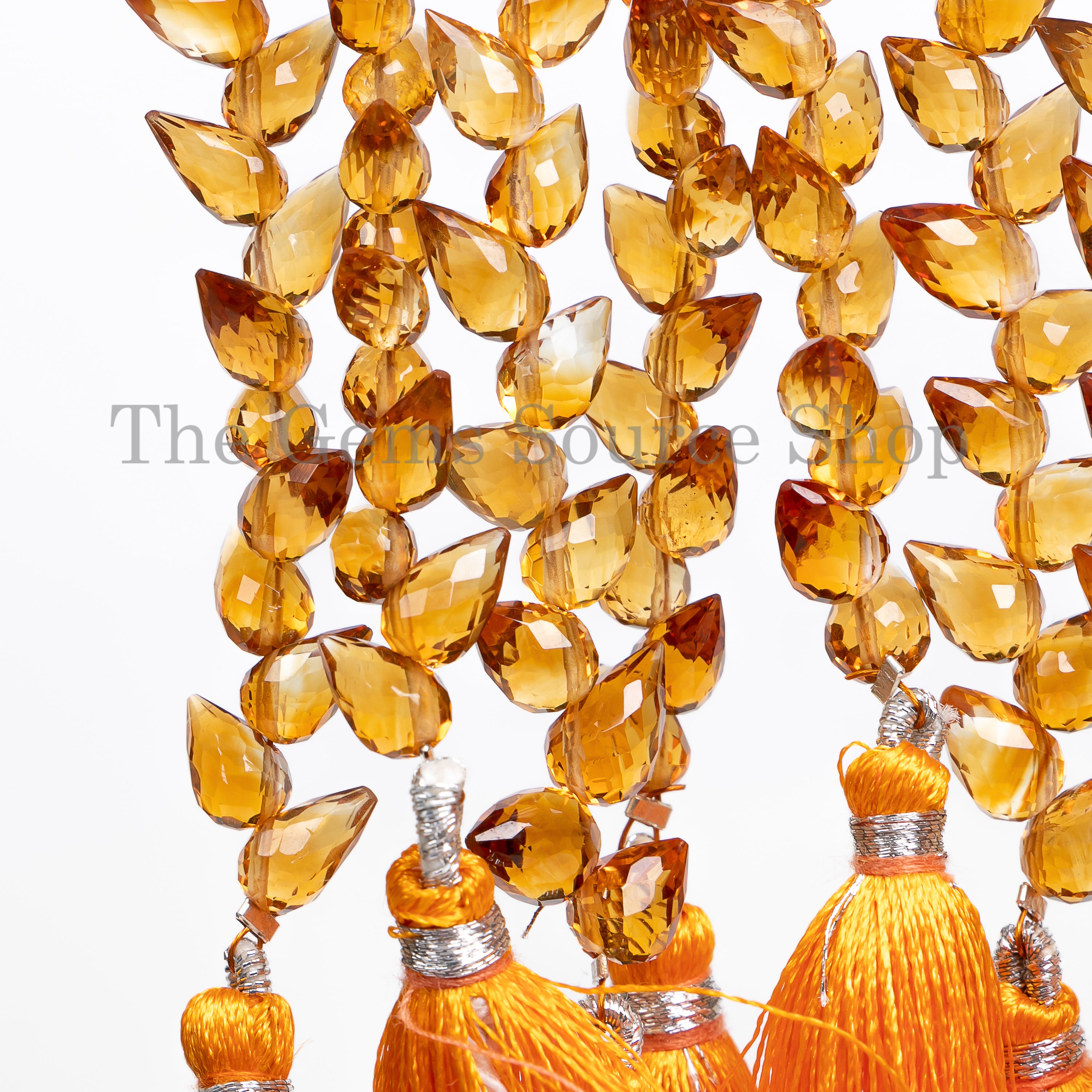 Citrine Faceted Side Drill Drops Shape Gemstone Beads TGS-4901