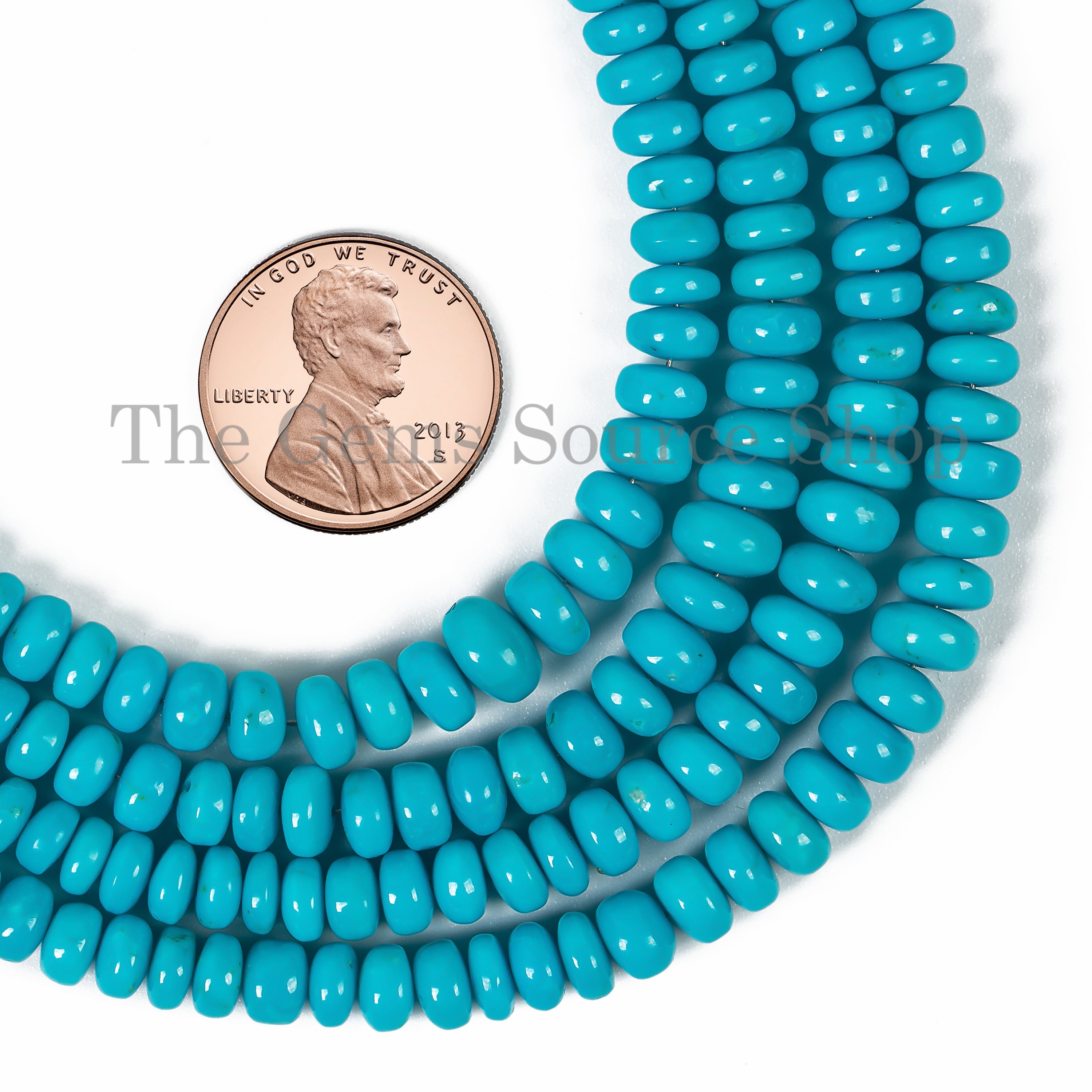 4-5.5mm Natural Sleeping Beauty Turquoise Plain Rondelle Beads TGS-4534