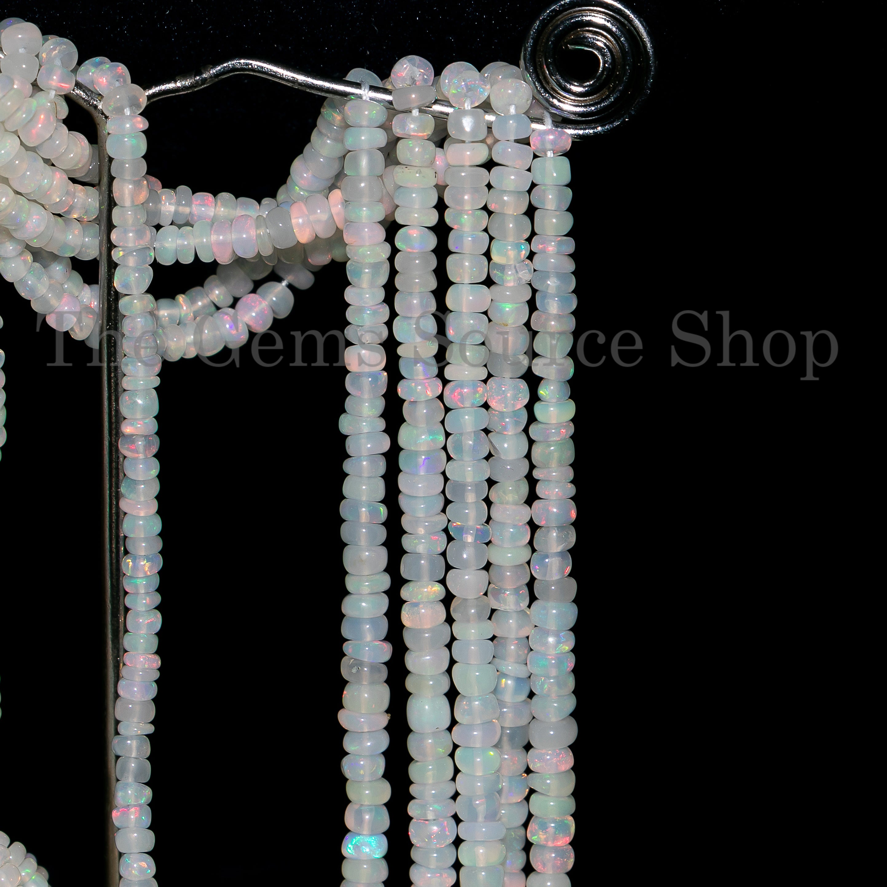 Natural Ethiopian Opal Beads, Opal Smooth Rondelle Gemstone Beads