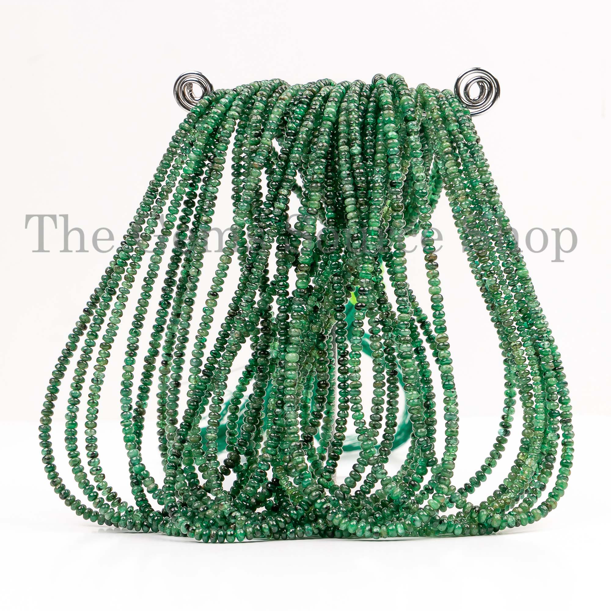 Emerald Beads, Emerald Smooth Beads, Emerald Rondelle Shape Beads, Plain Emerald Beads
