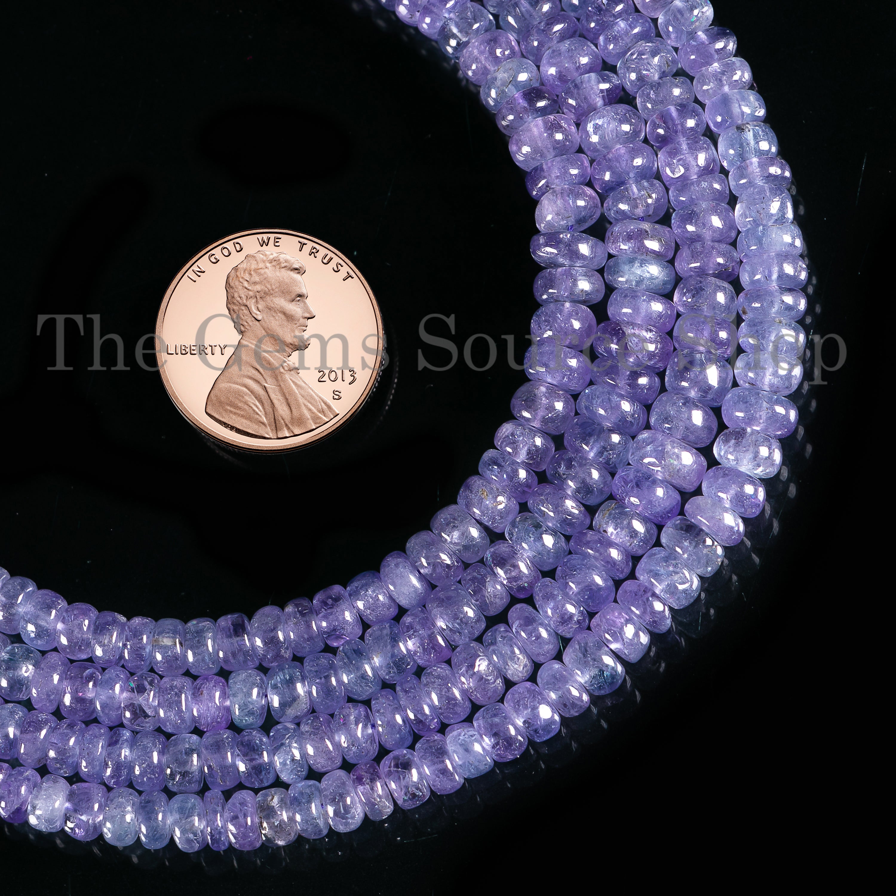 Tanzanite Smooth Rondelle Beads, 4-7mm Tanzanite Rondelle Beads, Tanzanite Smooth Beads