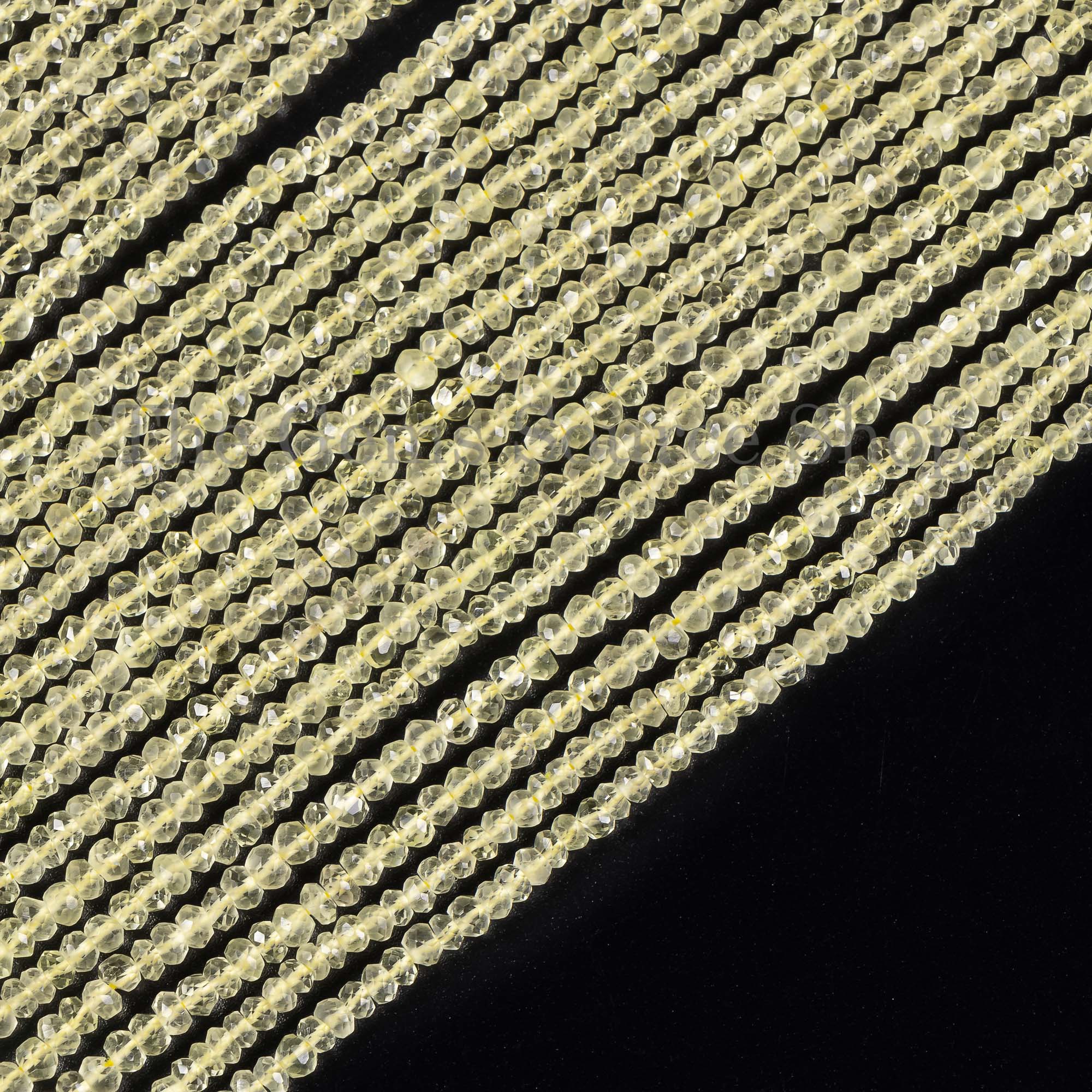 3-3.50 MM Lemon Quartz Faceted Rondelle Beads TGS-2564