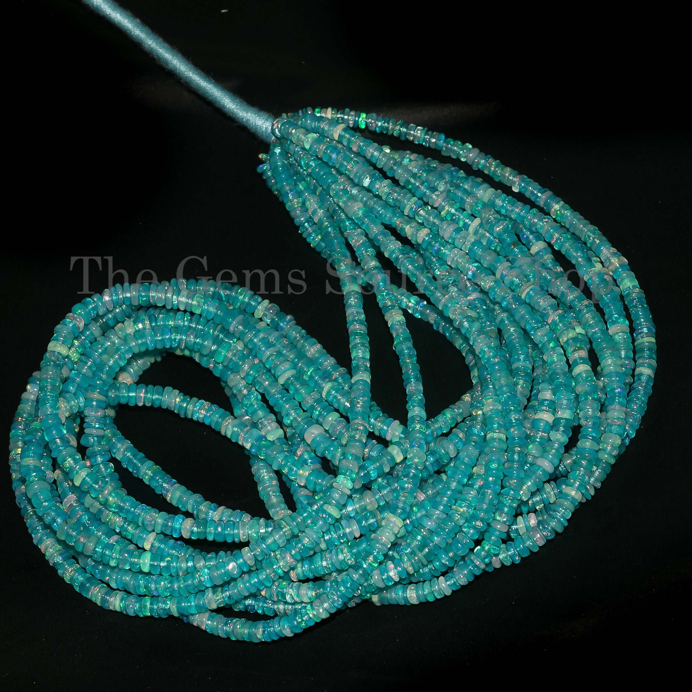 3-5 mm Paraiba Opal Smooth Rondelle Beads, Loose Opal Beads TGS-4541
