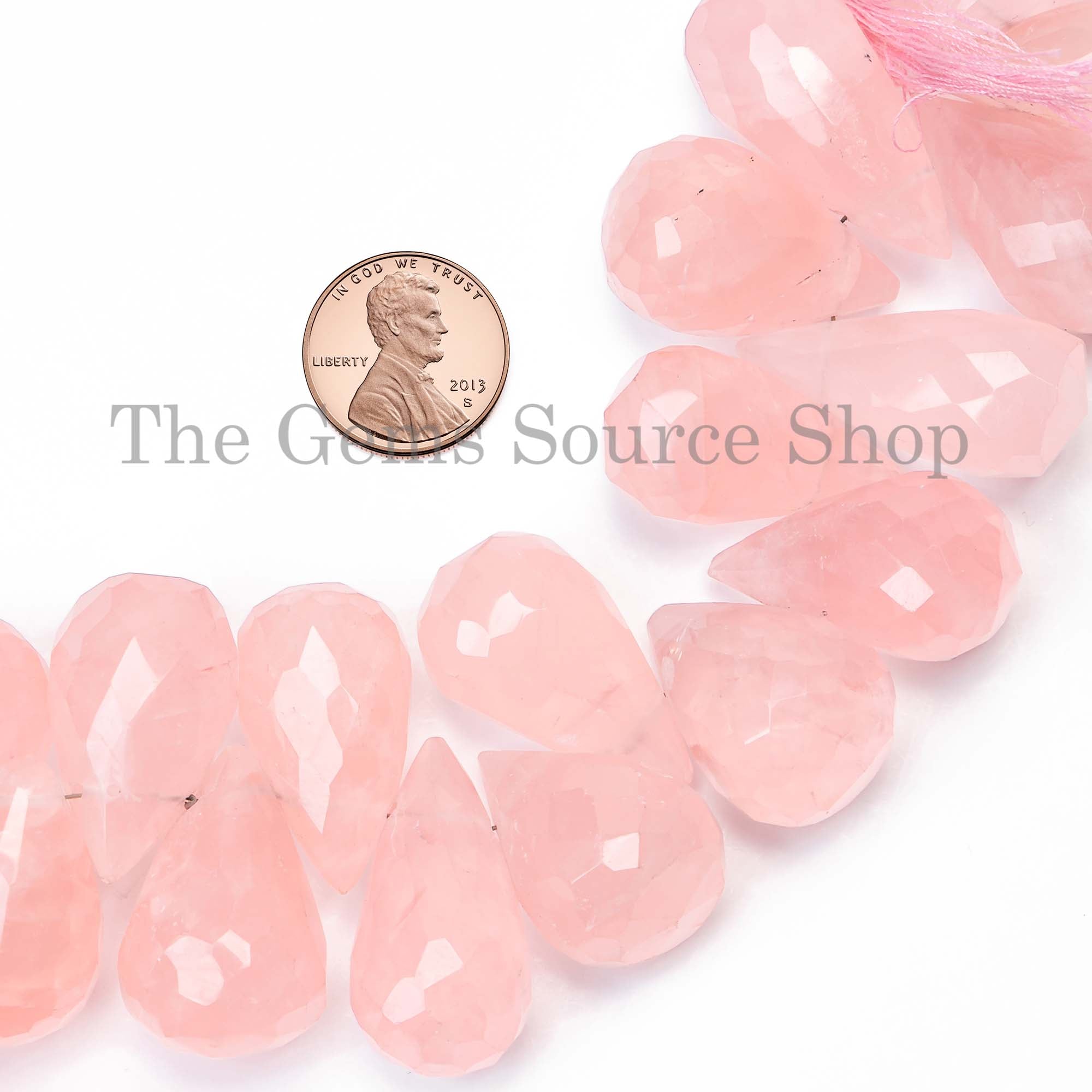 Big Size Rose Quartz Faceted Tear Drop Beads, Rose Quartz Beads, Drops Briolettes, Quartz Beads