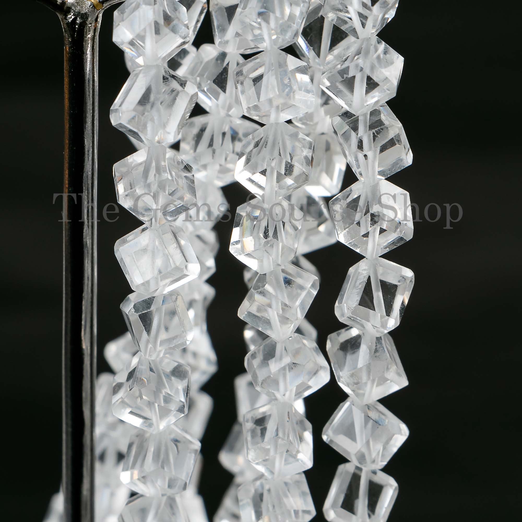 Crystal Quartz Faceted Box Shape Beads, Crystal Quartz Beads, Box Shape Beads, Faceted Beads