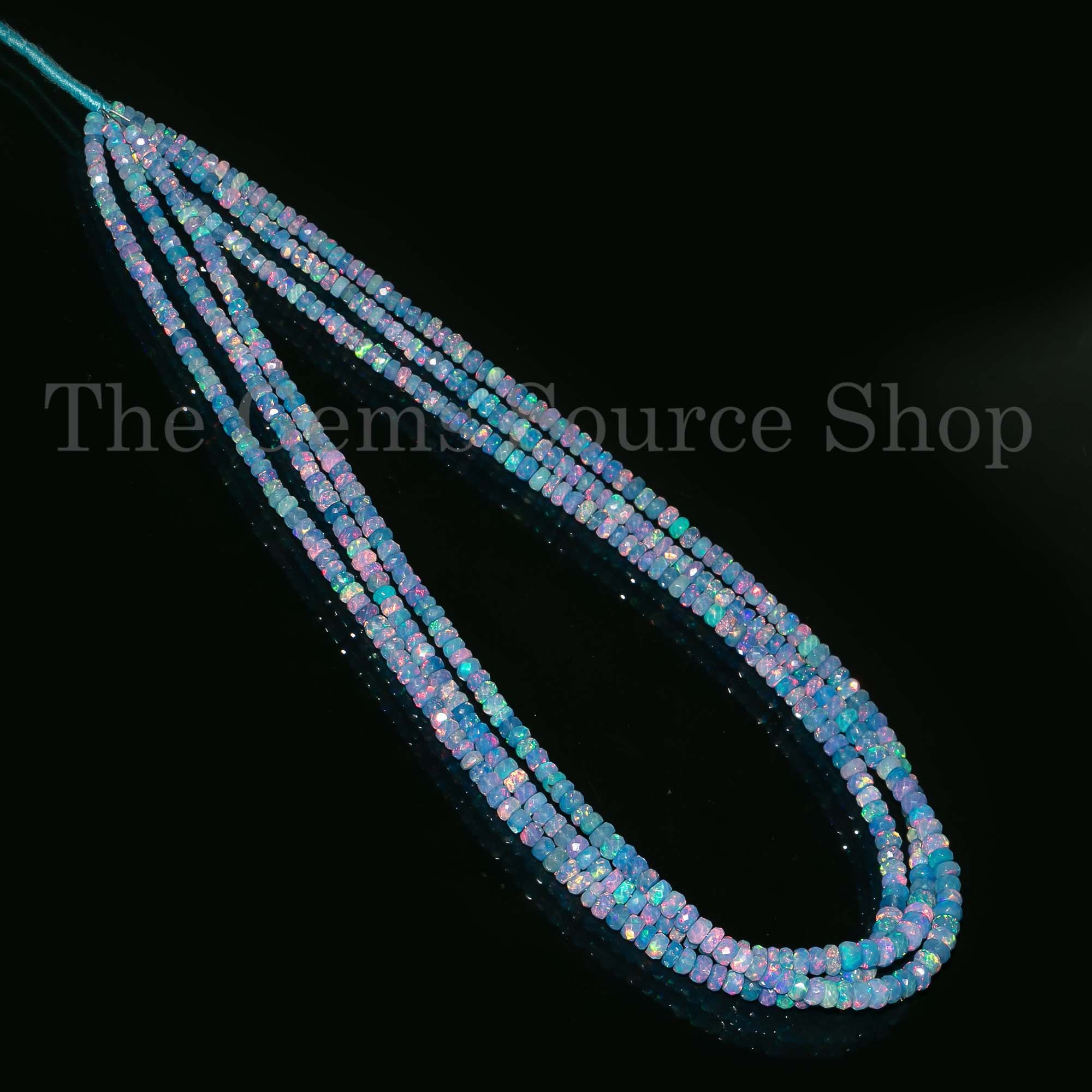 4-5mm Lavender Opal Gemstone Faceted Rondelle Beads, TGS-4407