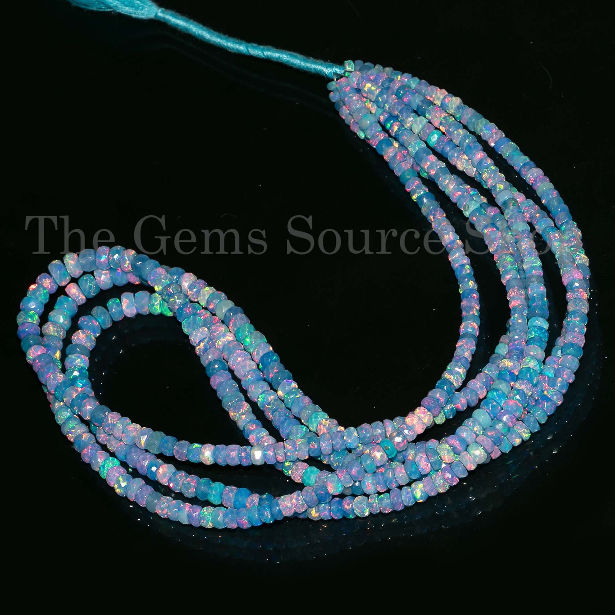 4-5mm Lavender Opal Gemstone Faceted Rondelle Beads, TGS-4407
