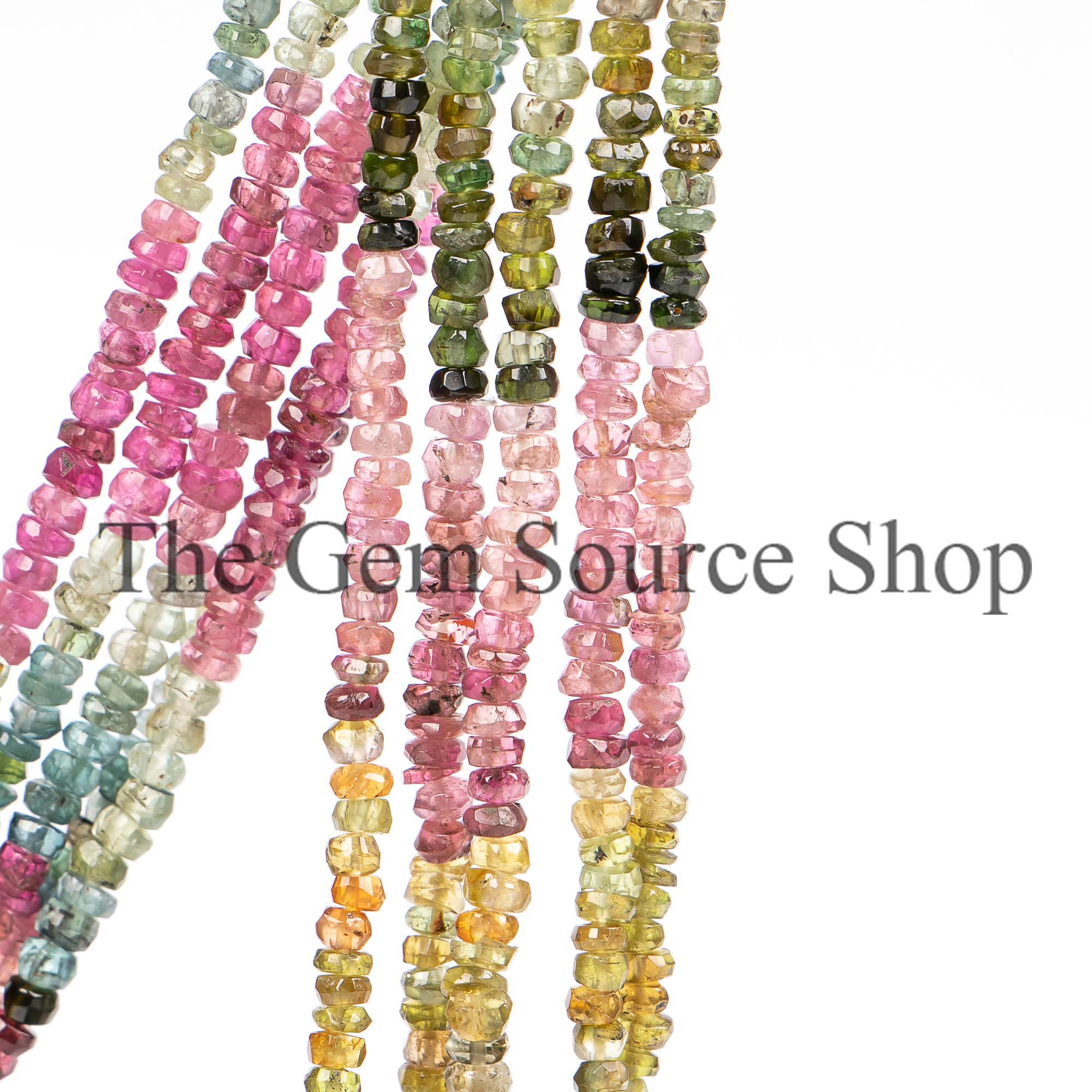 3mm Tourmaline Beads, Tourmaline Faceted Beads, Tourmaline Rondelle Shape Beads, Tourmaline Gemstone