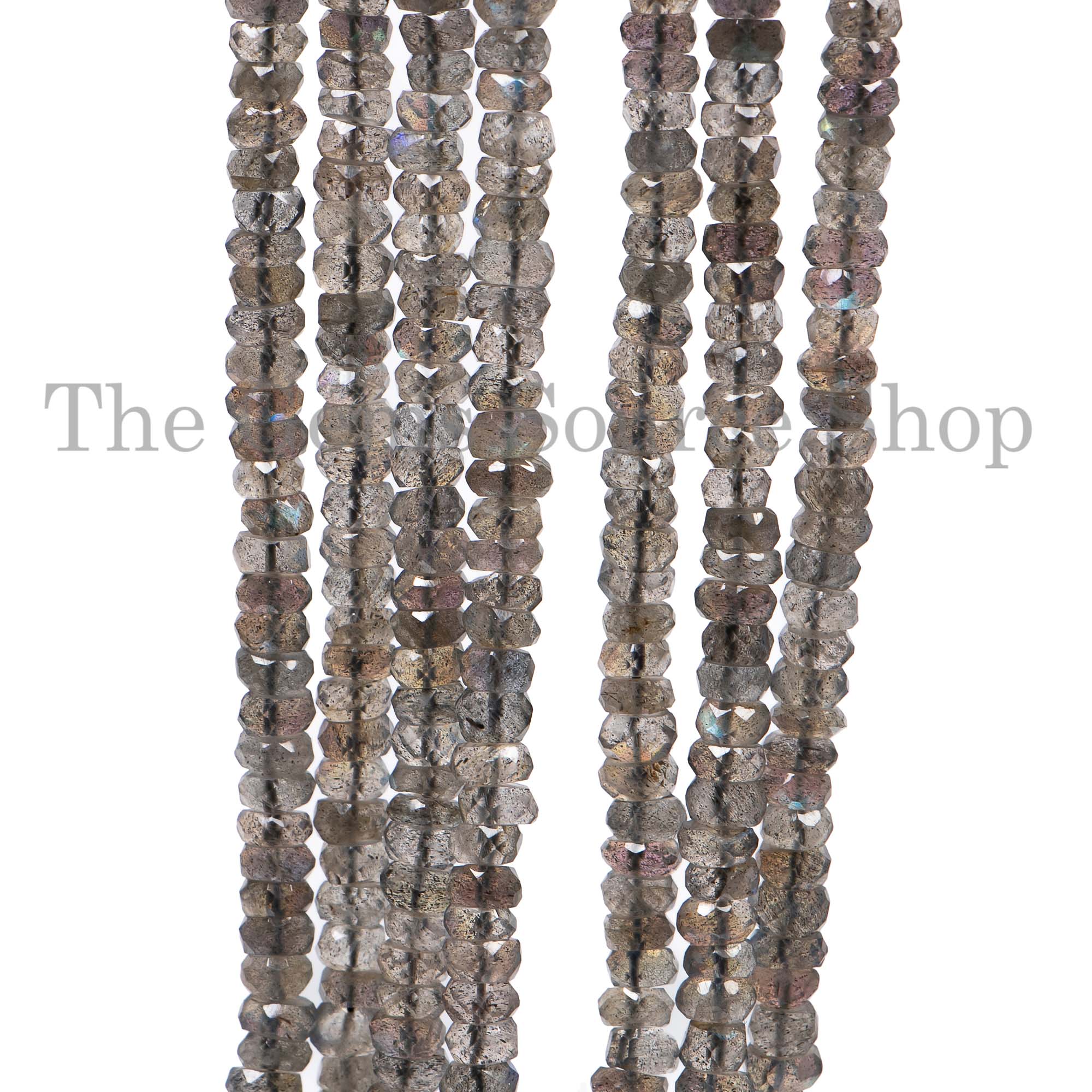 Natural Labradorite Faceted Rondelle Shape Beads TGS-2578