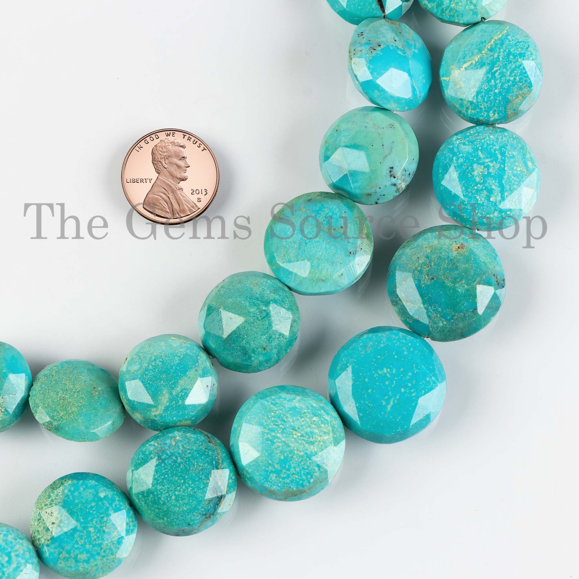 Turquoise Round Coin Beads, 16-22mm Turquoise Round Beads, Faceted Turquoise Beads, Turquoise Briolette Beads, Turquoise Coin Beads