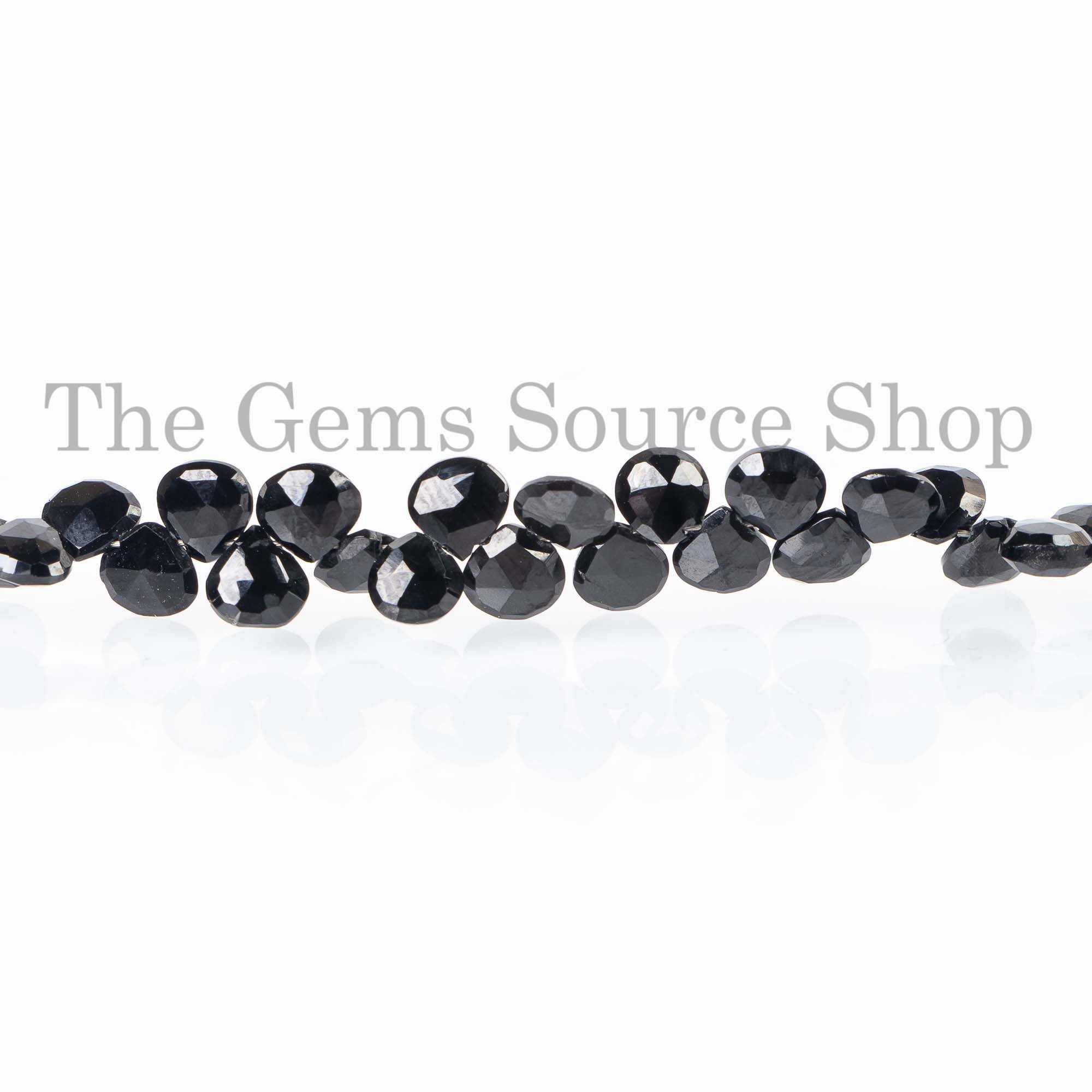 Black Spinel Faceted Heart Beads, 5-5.5mm Black Spinel Beads, Black Spinel Faceted Beads, Black Spinel Heart Beads, Beads For Jewelry