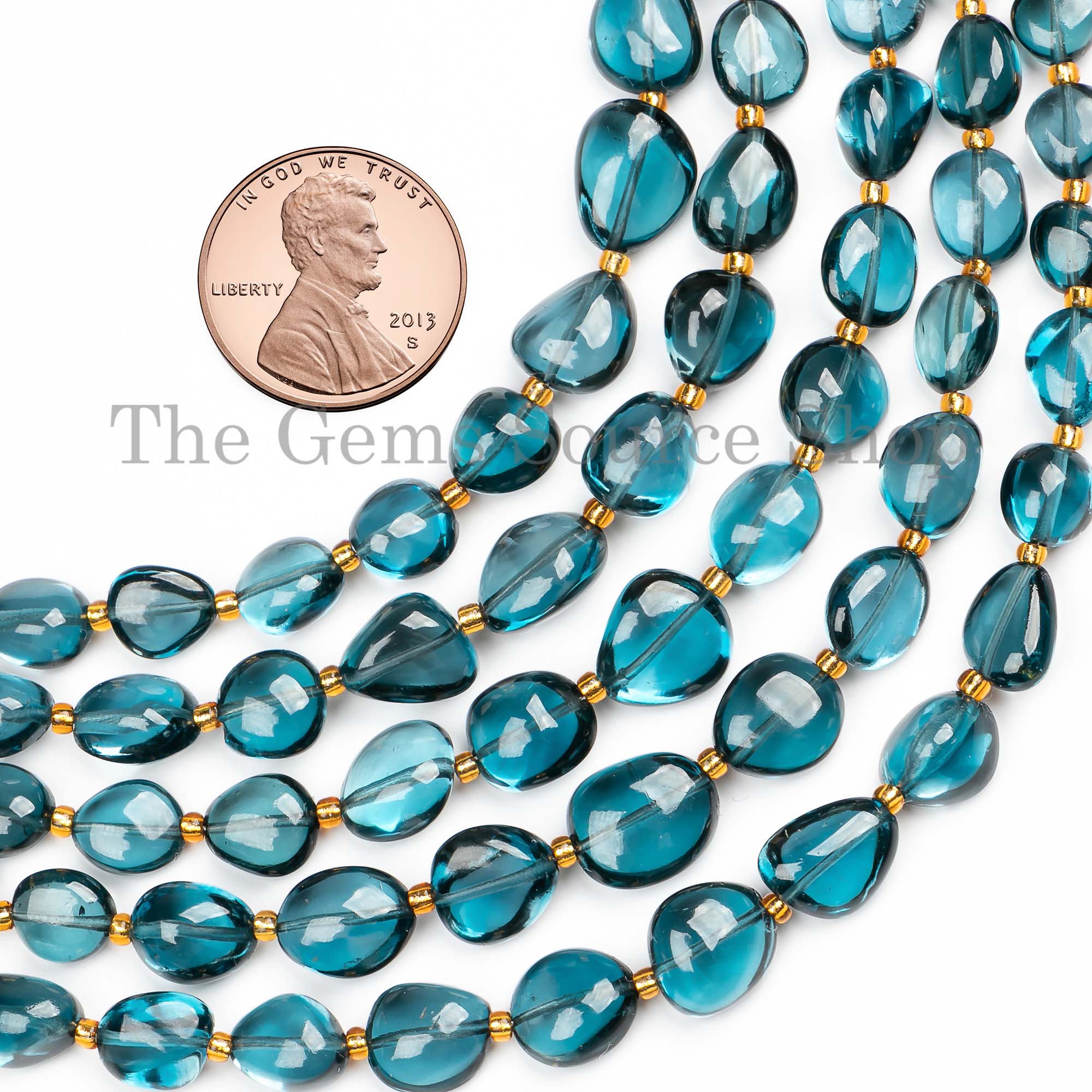 Natural London Blue Topaz Nugget Beads, Smooth Nugget Beads, Plain Blue Topaz Nugget