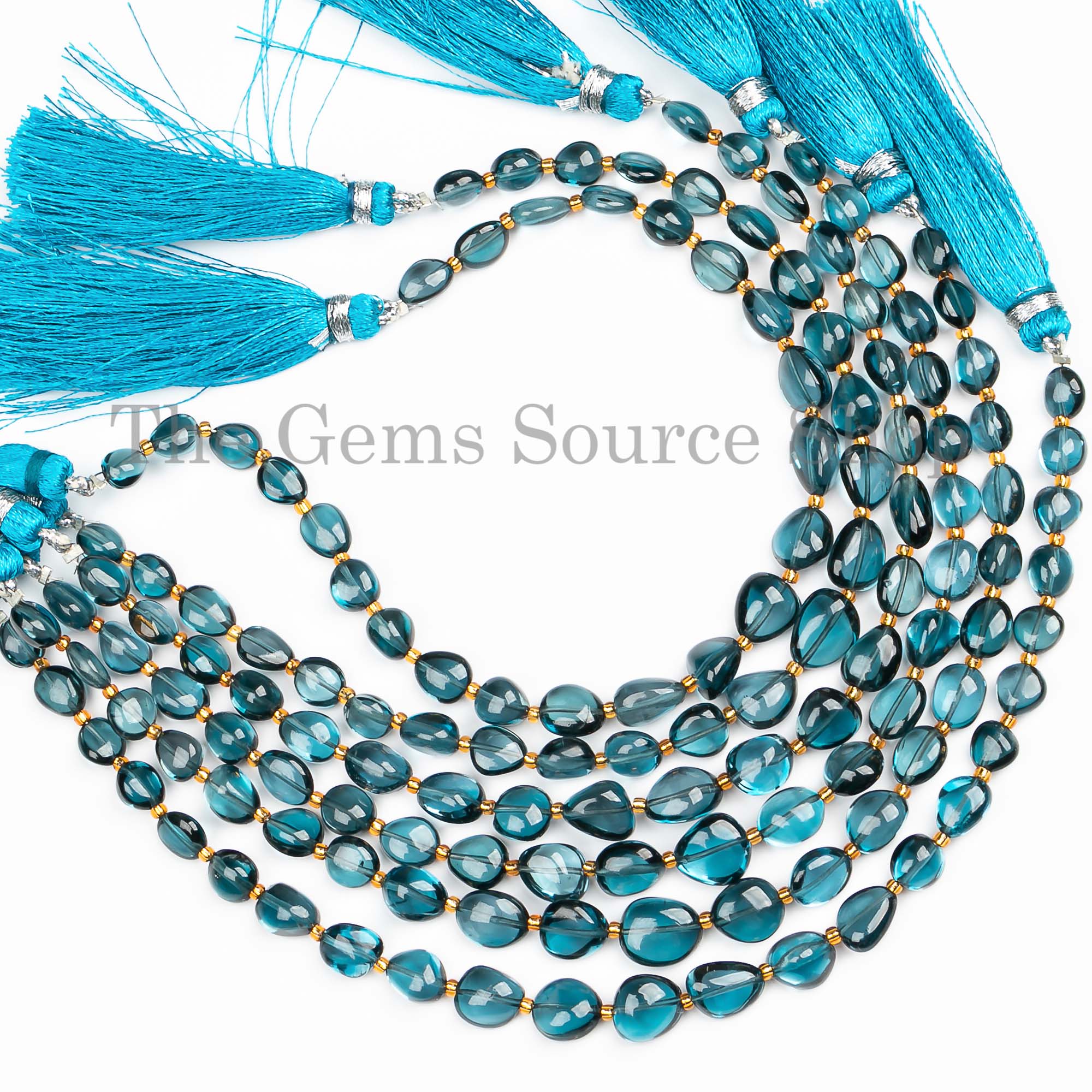 Natural London Blue Topaz Nugget Beads, Smooth Nugget Beads, Plain Blue Topaz Nugget