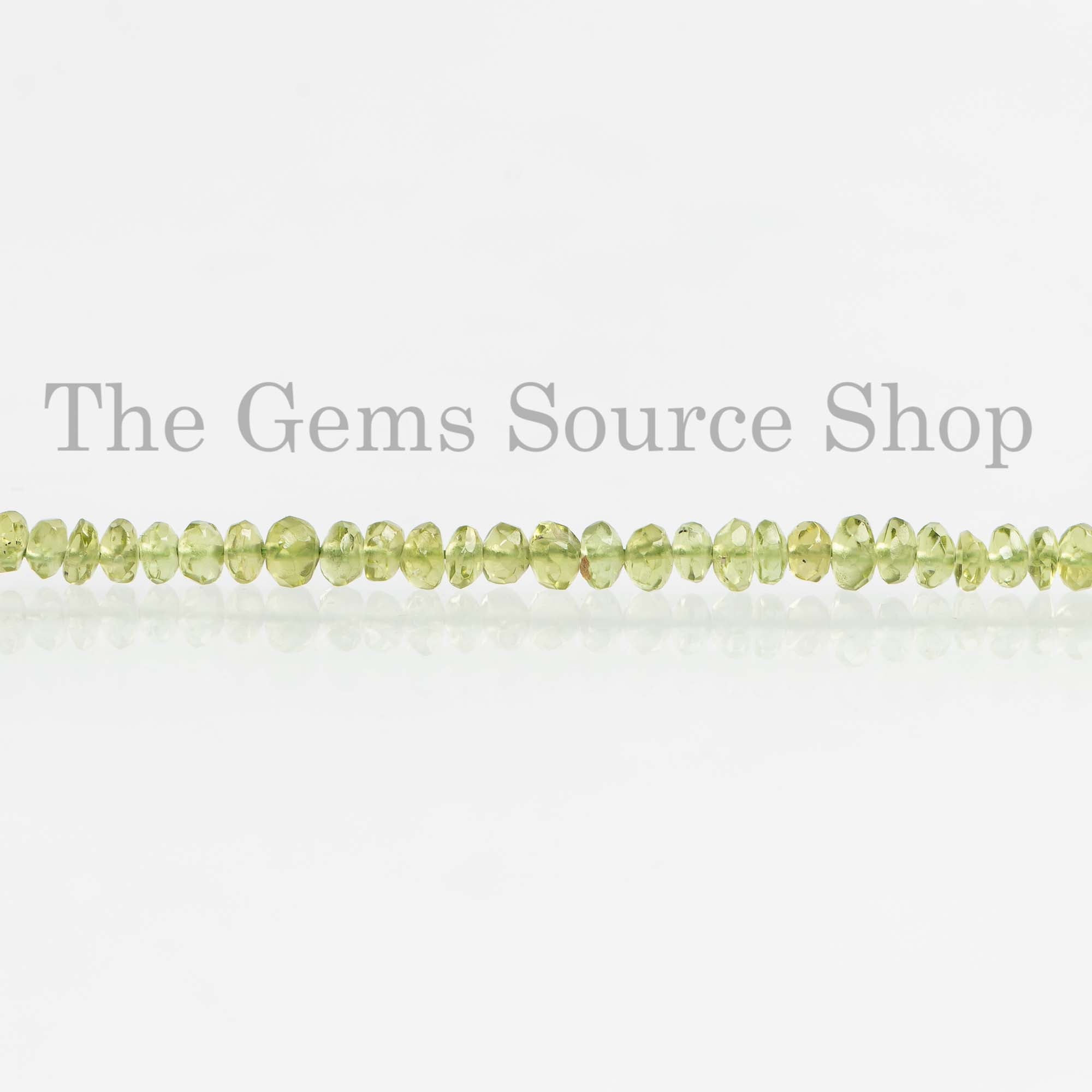 4-4.5mm Peridot Rondelle Beads, Peridot Beads, Peridot Faceted Beads, Natural Peridot Beads, Peridot Rondelle Shape Peridot Gemstone Beads