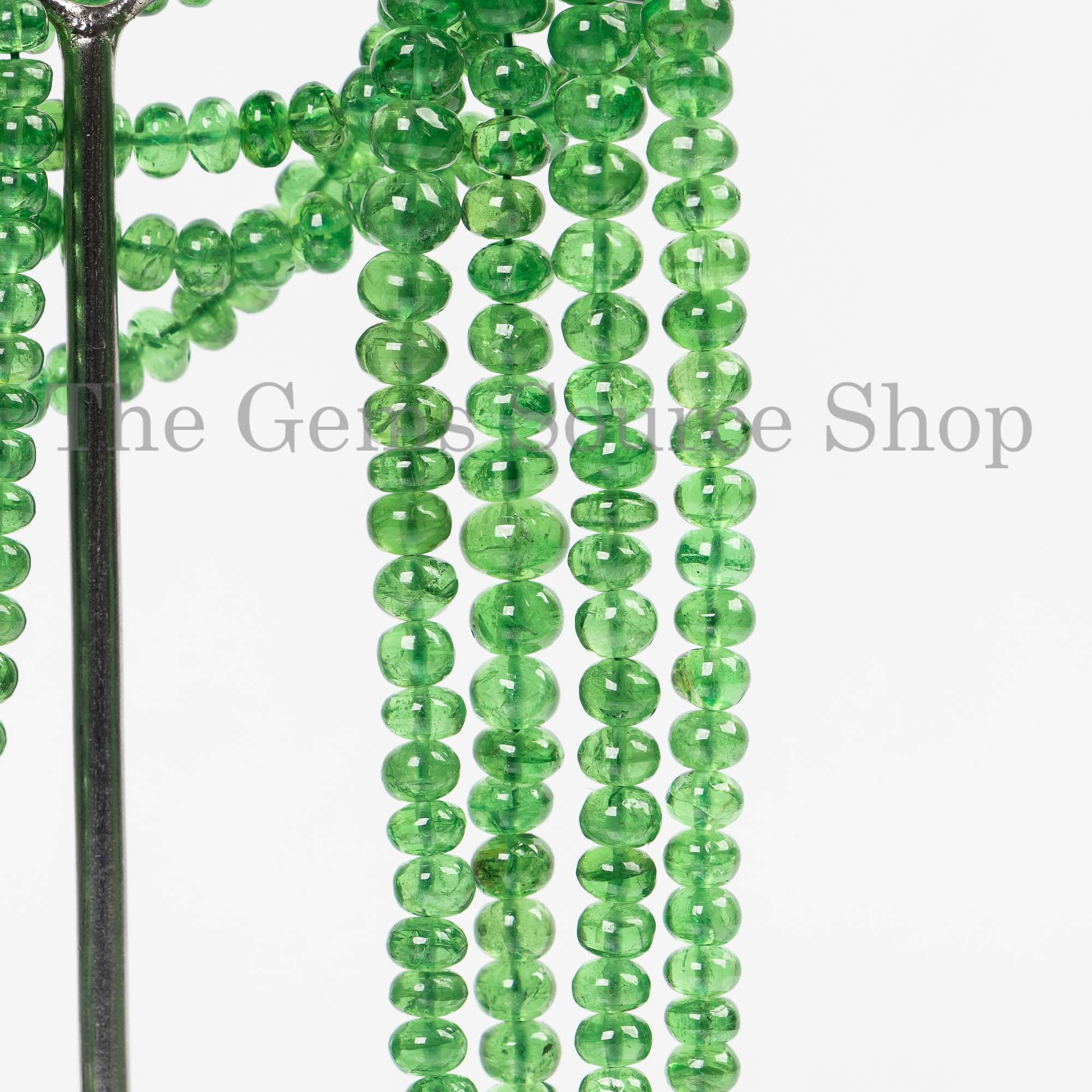 Top Quality Tsavorite Rondelle Beads, 3.5-6mm Tsavorite Beads, Tsavorite Plain Rondelle Beads, Tsavorite Smooth Beads, Beads For Jewelry
