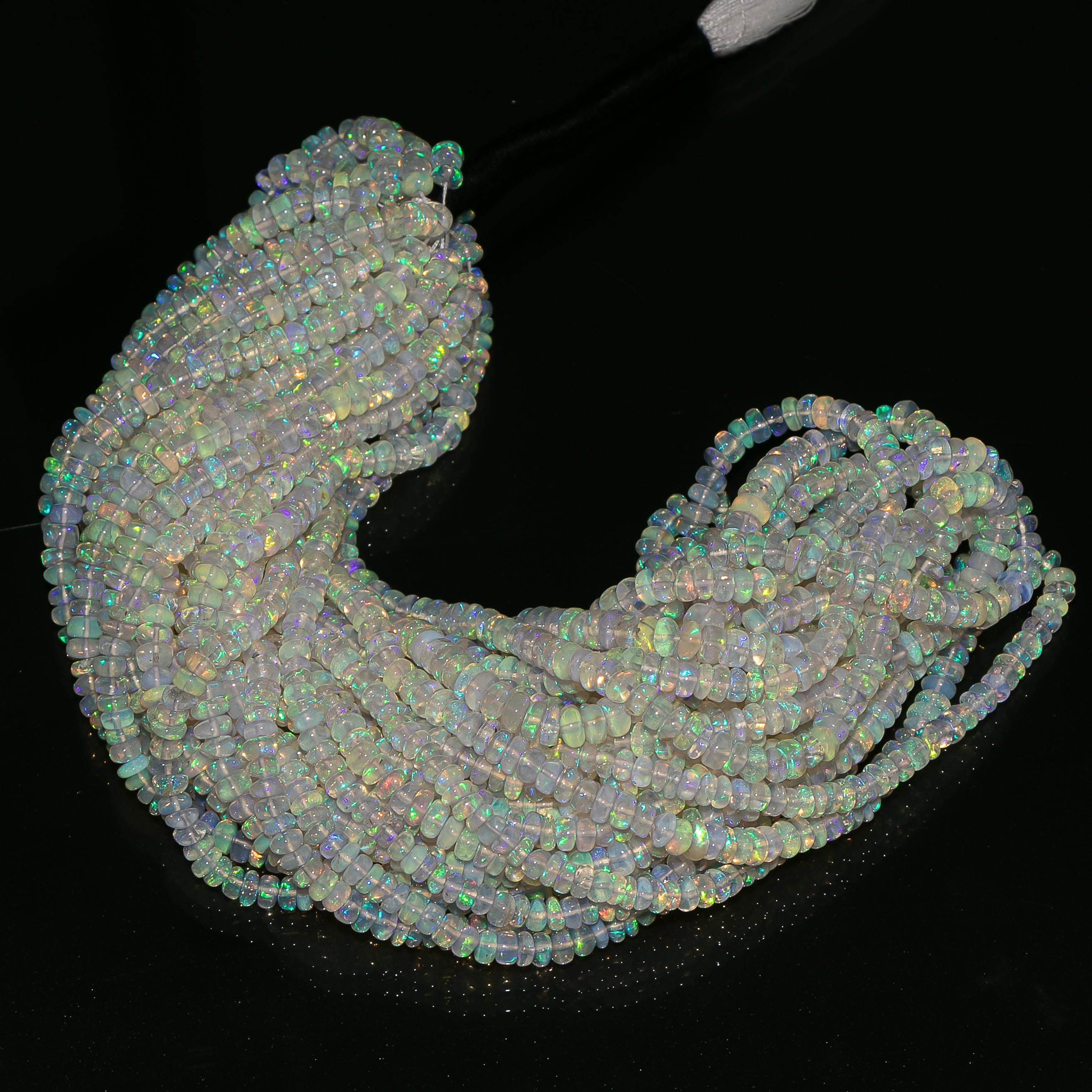 4-4.5 mm Ethiopian Opal Beads, Ethiopian Opal Smooth Beads, Ethiopian Opal Rondelle Beads, Opal Gemstone Beads, Opal Beads, Beads